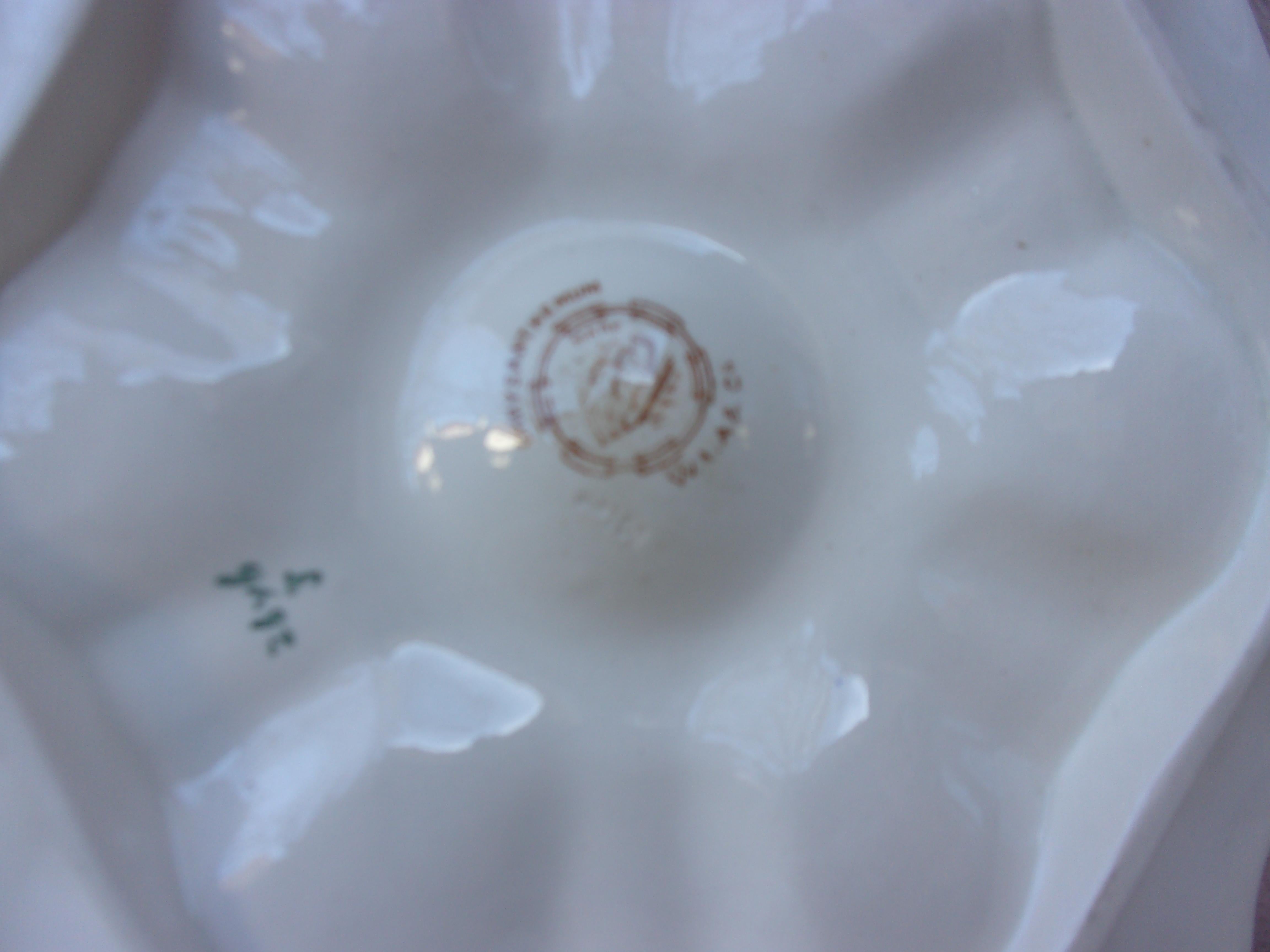 Ceramic 19th Century English Oyster Plate with Flowers Adderley For Sale