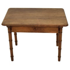 19th Century English Painted Beech One-Drawer Faux Bamboo Low Side Table, 1840