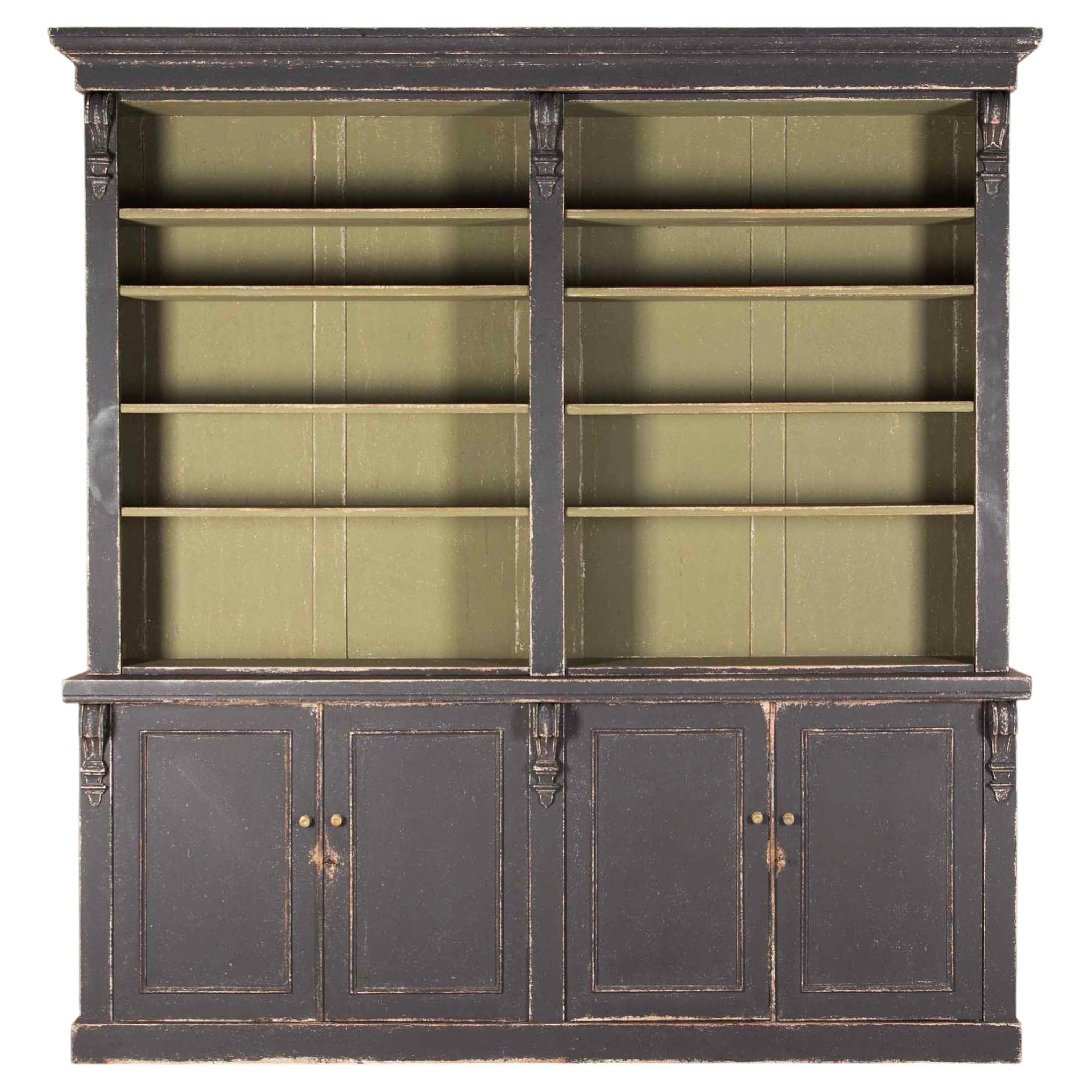 19th Century English Painted Bookcase For Sale