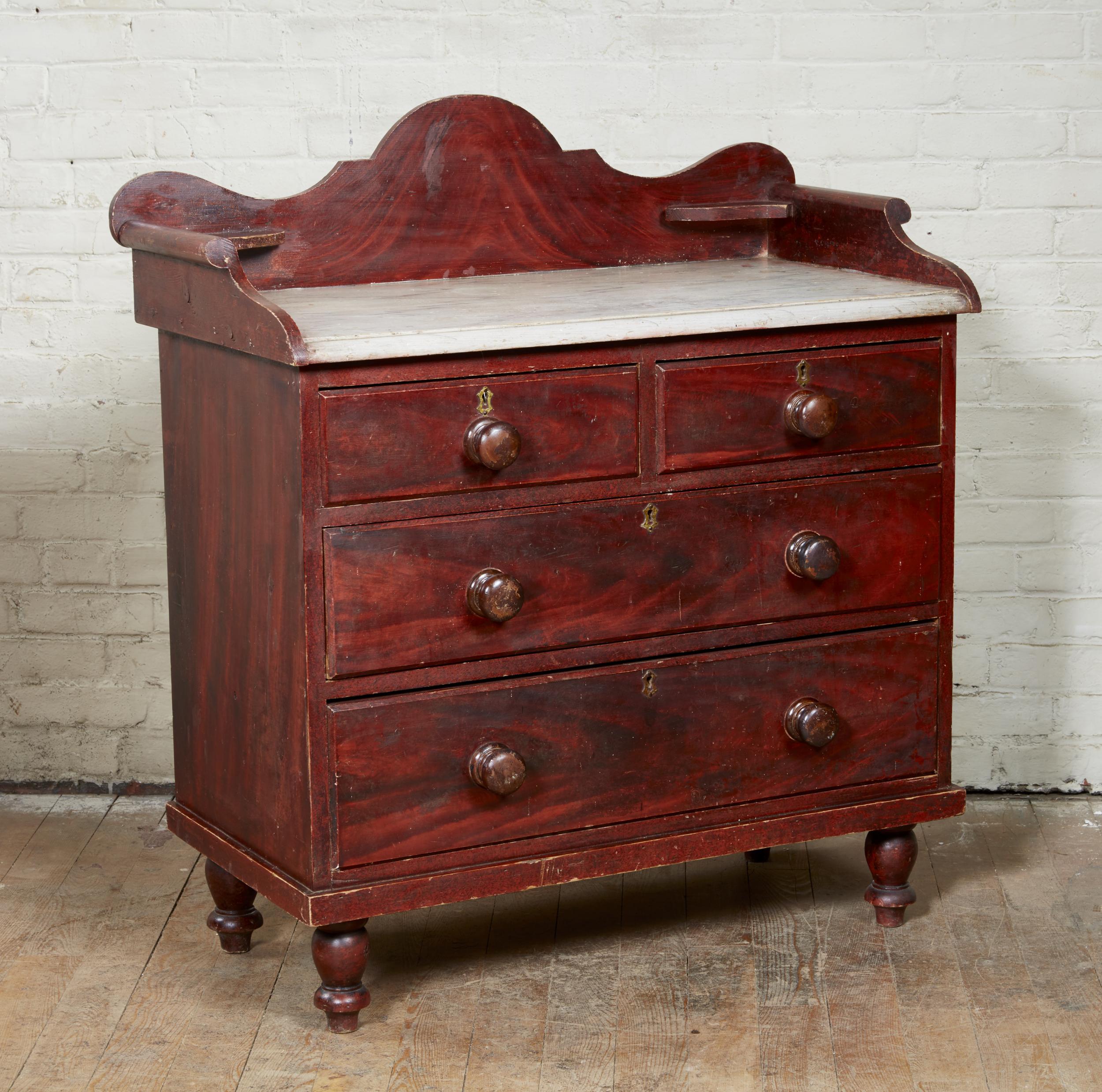 Country 19th Century English Painted Chest For Sale