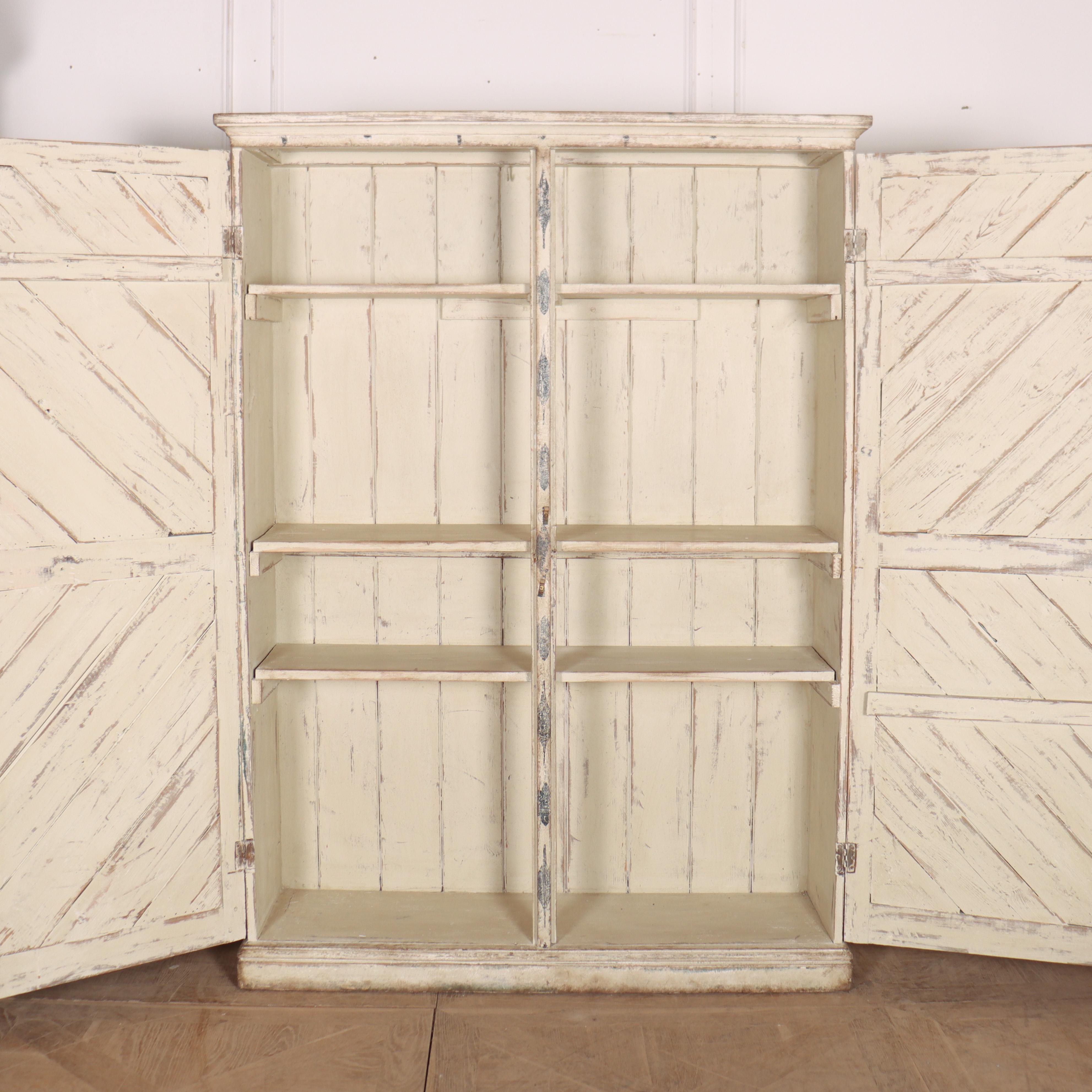 19th Century English Painted Linen Cupboard For Sale 5