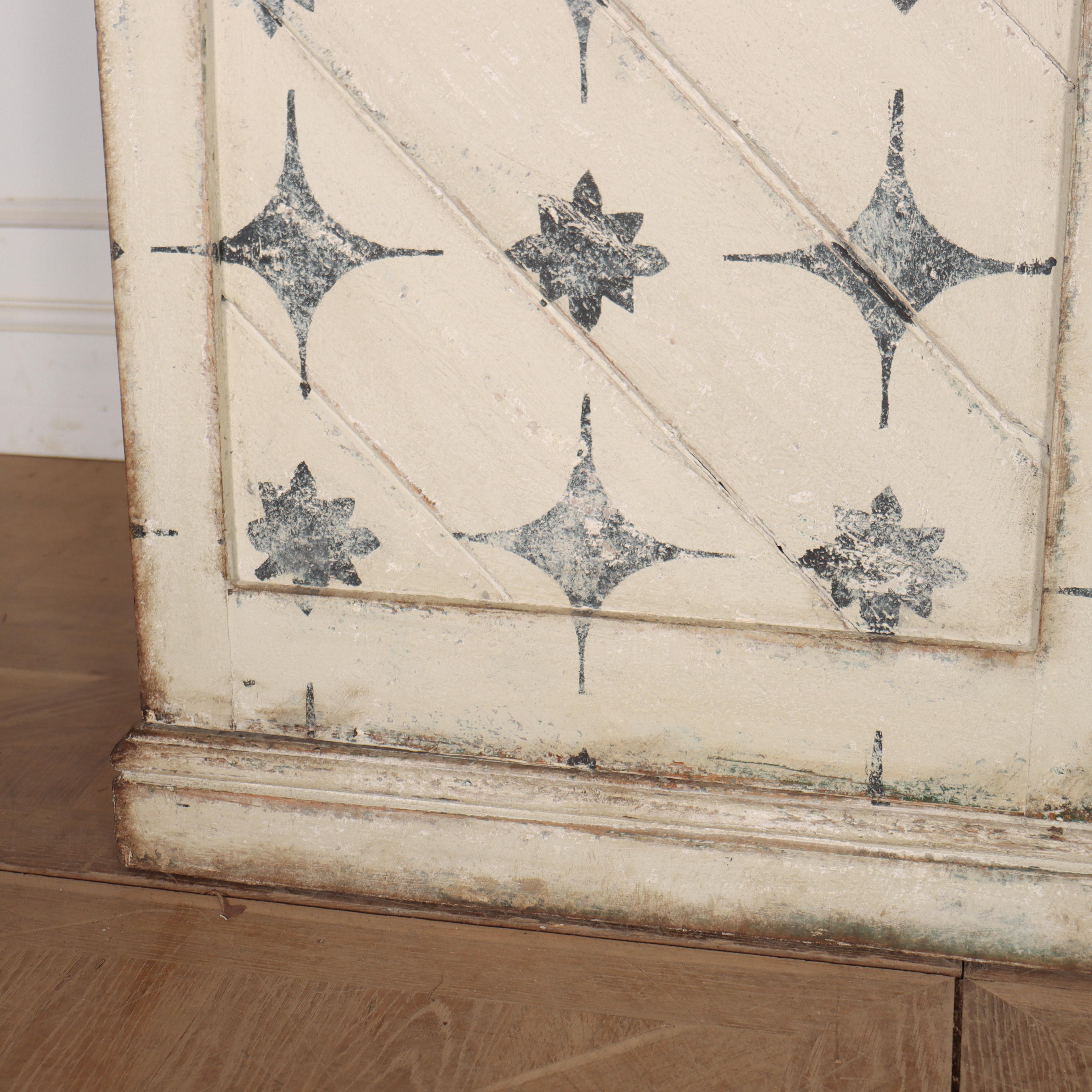 19th Century English Painted Linen Cupboard For Sale 1