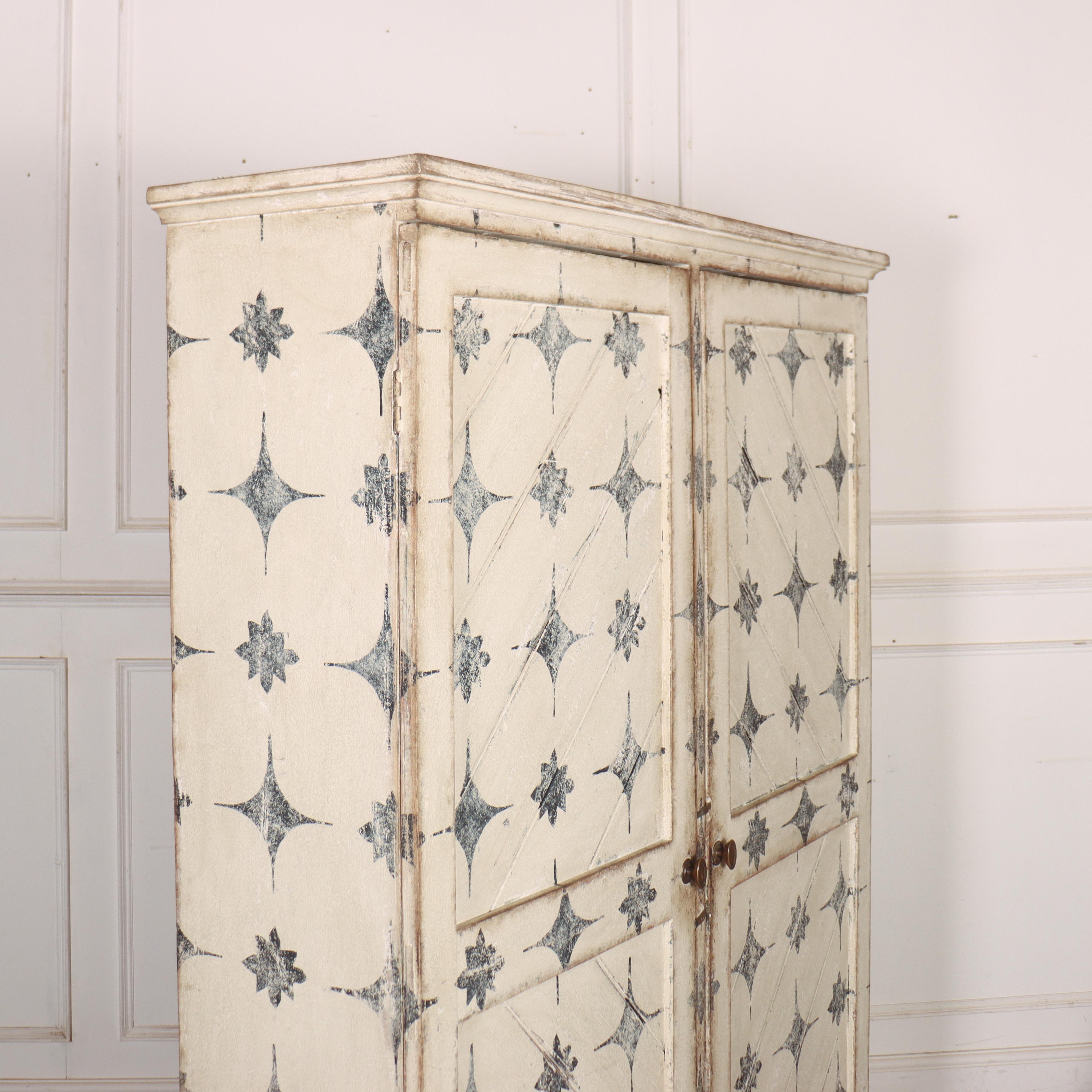 19th Century English Painted Linen Cupboard For Sale 3