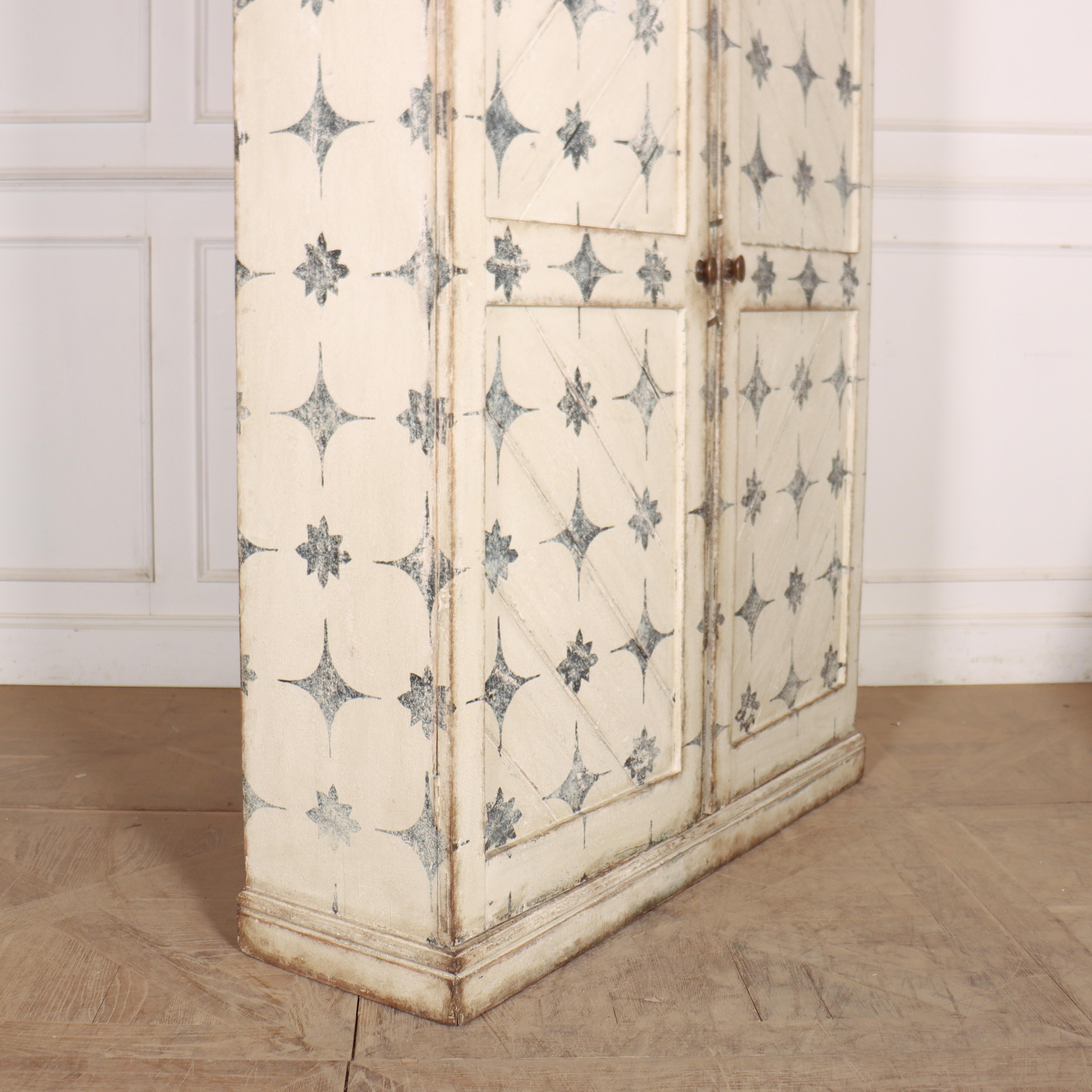 19th Century English Painted Linen Cupboard For Sale 4
