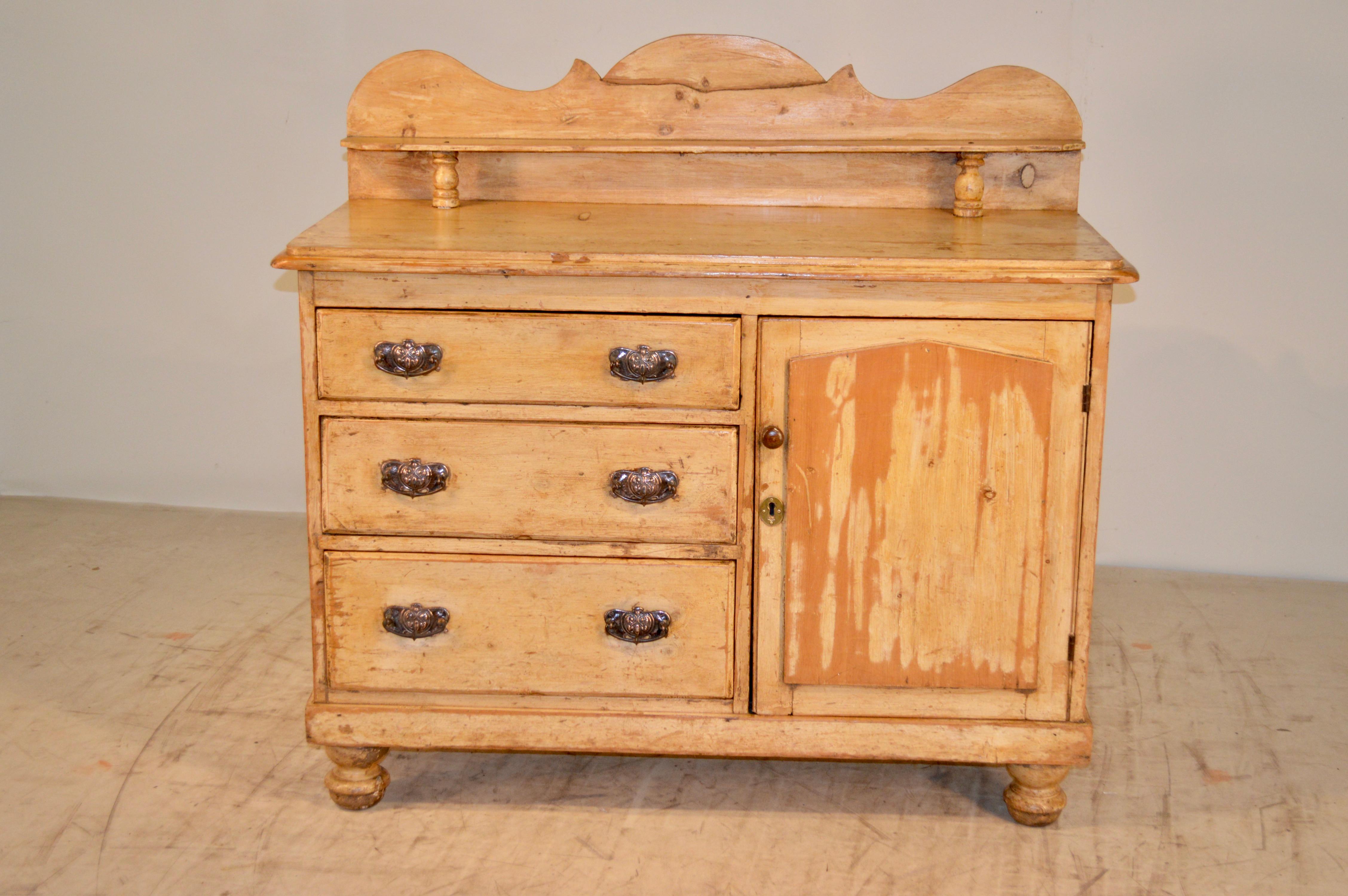 Victorian 19th Century English Painted Pine Buffet
