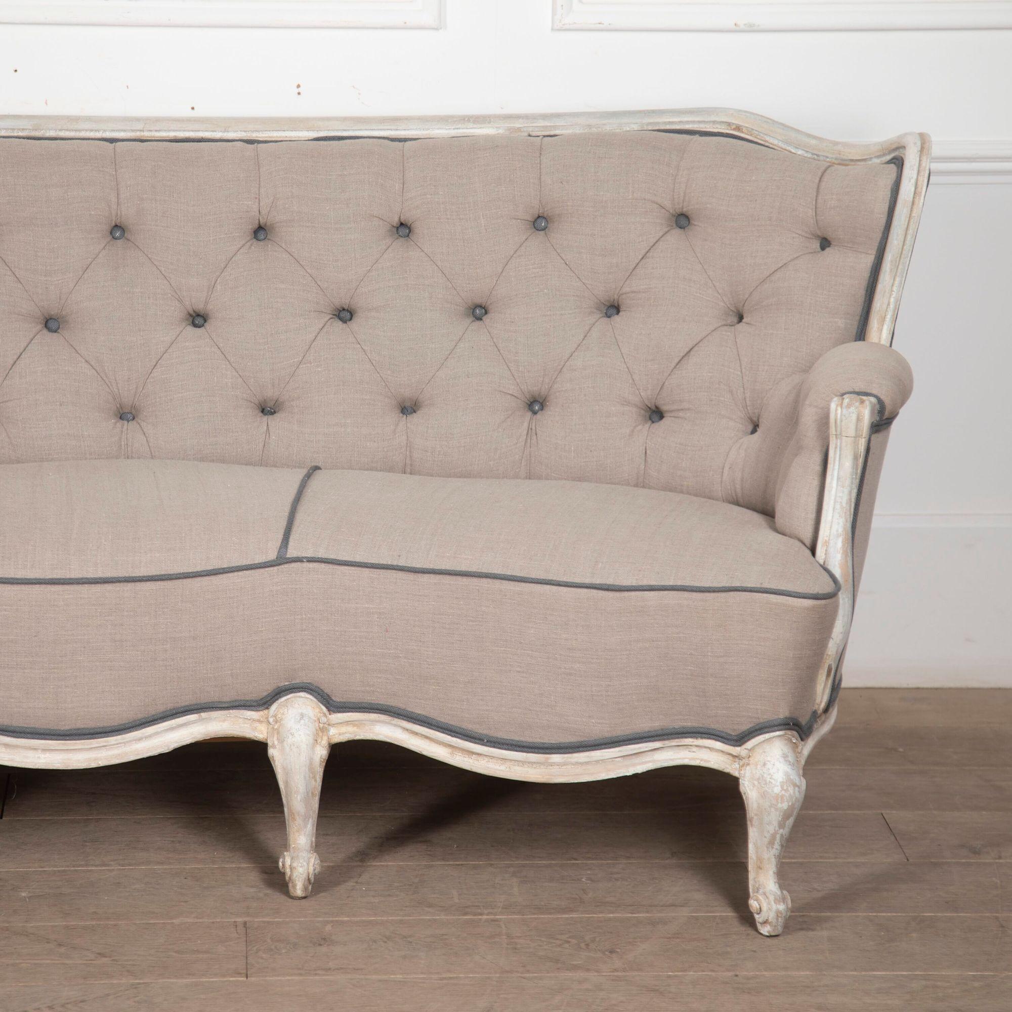 19th Century English Painted Settee For Sale 3