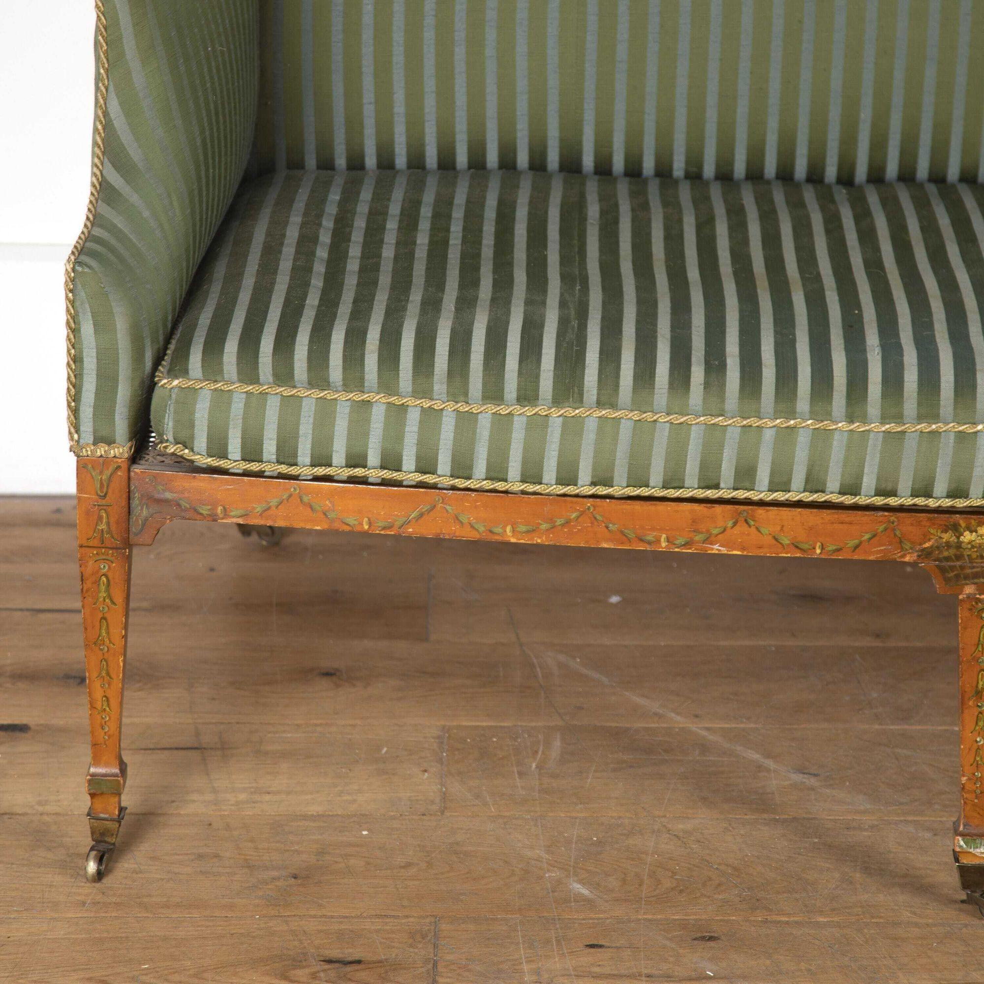 19th Century English Painted Sofa For Sale 1