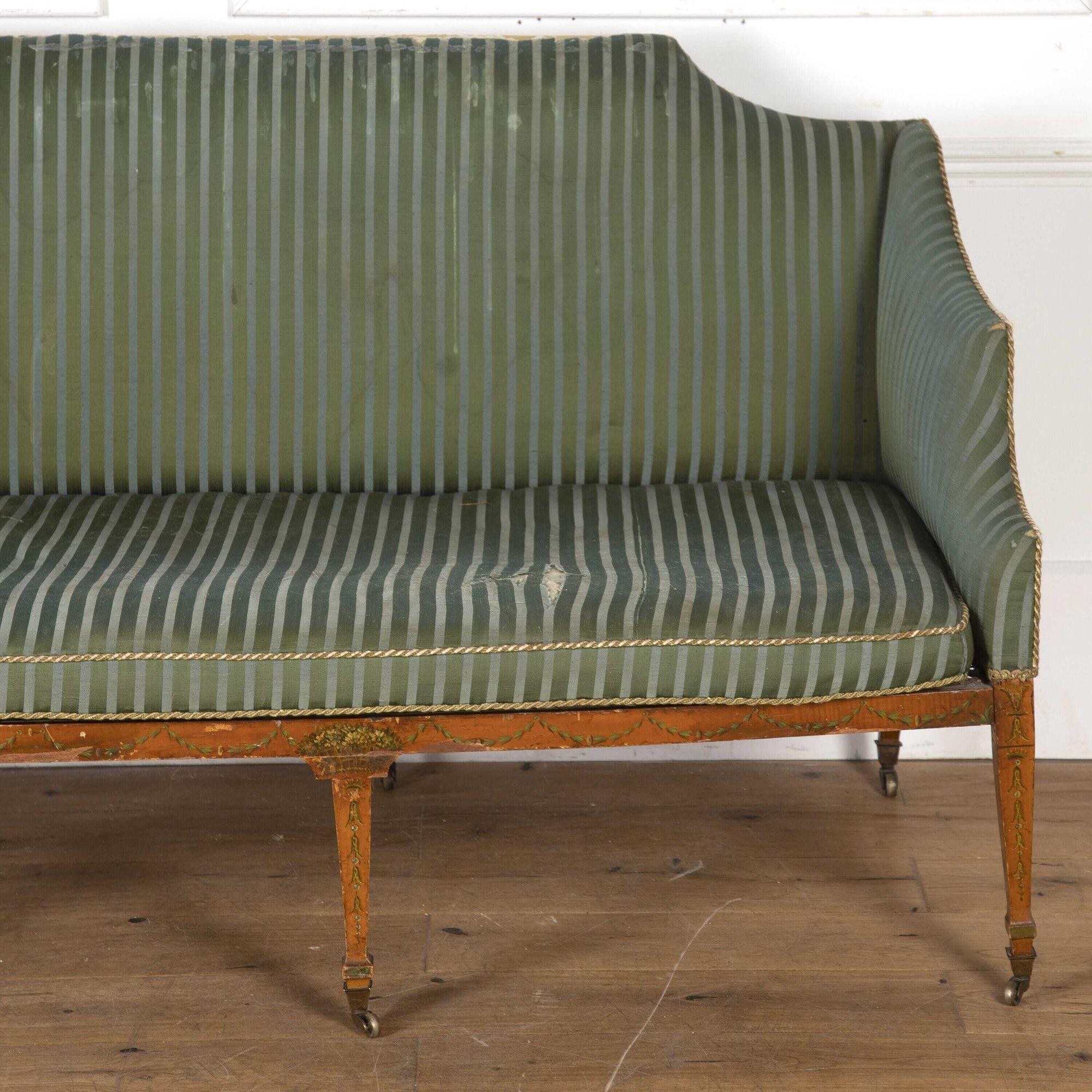 19th Century English Painted Sofa For Sale 2