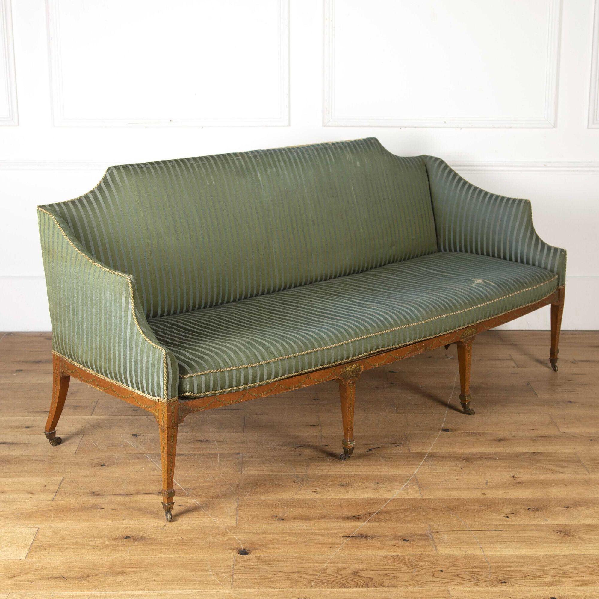 19th Century English Painted Sofa For Sale 3