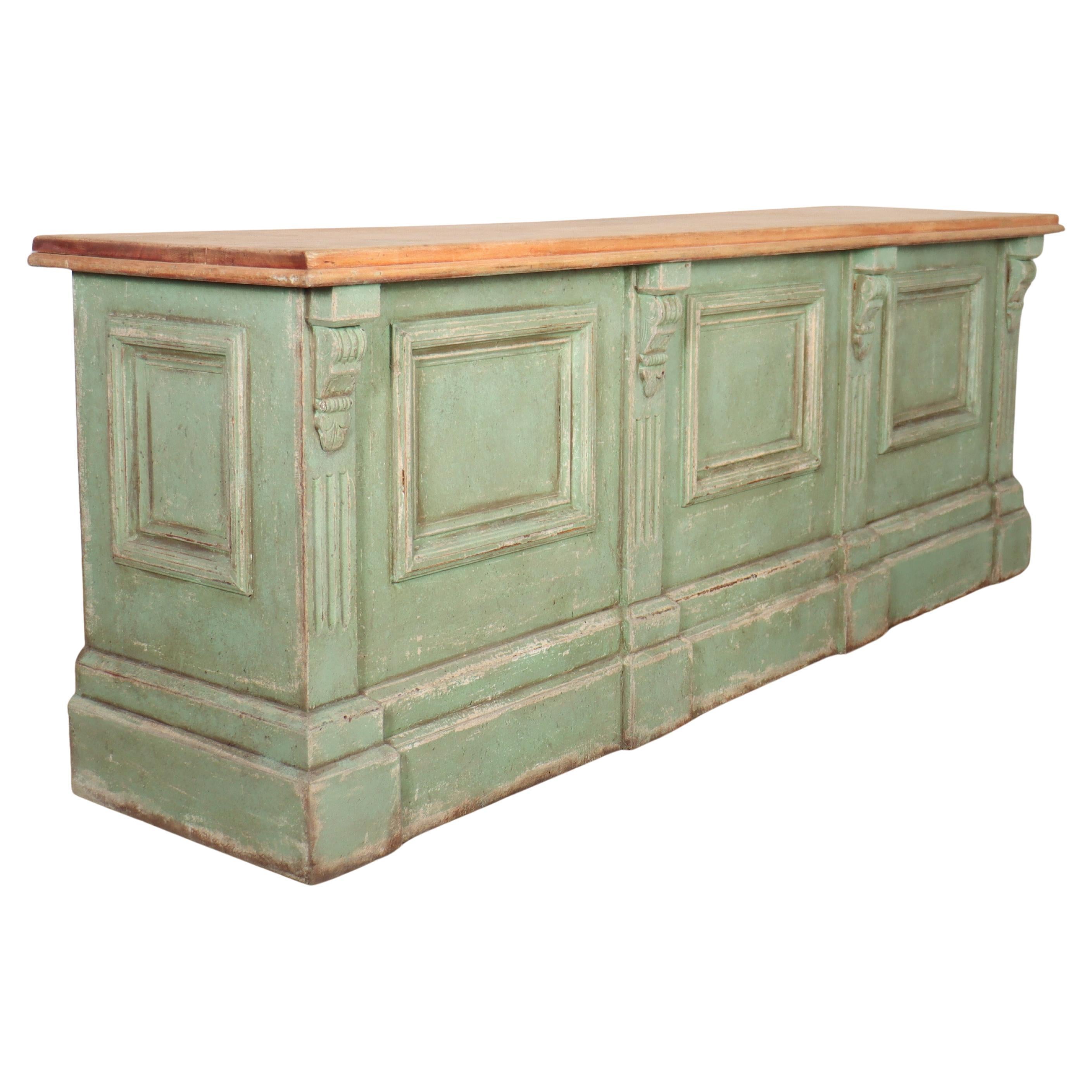 Comptoir de magasin anglais peint du 19e siècle