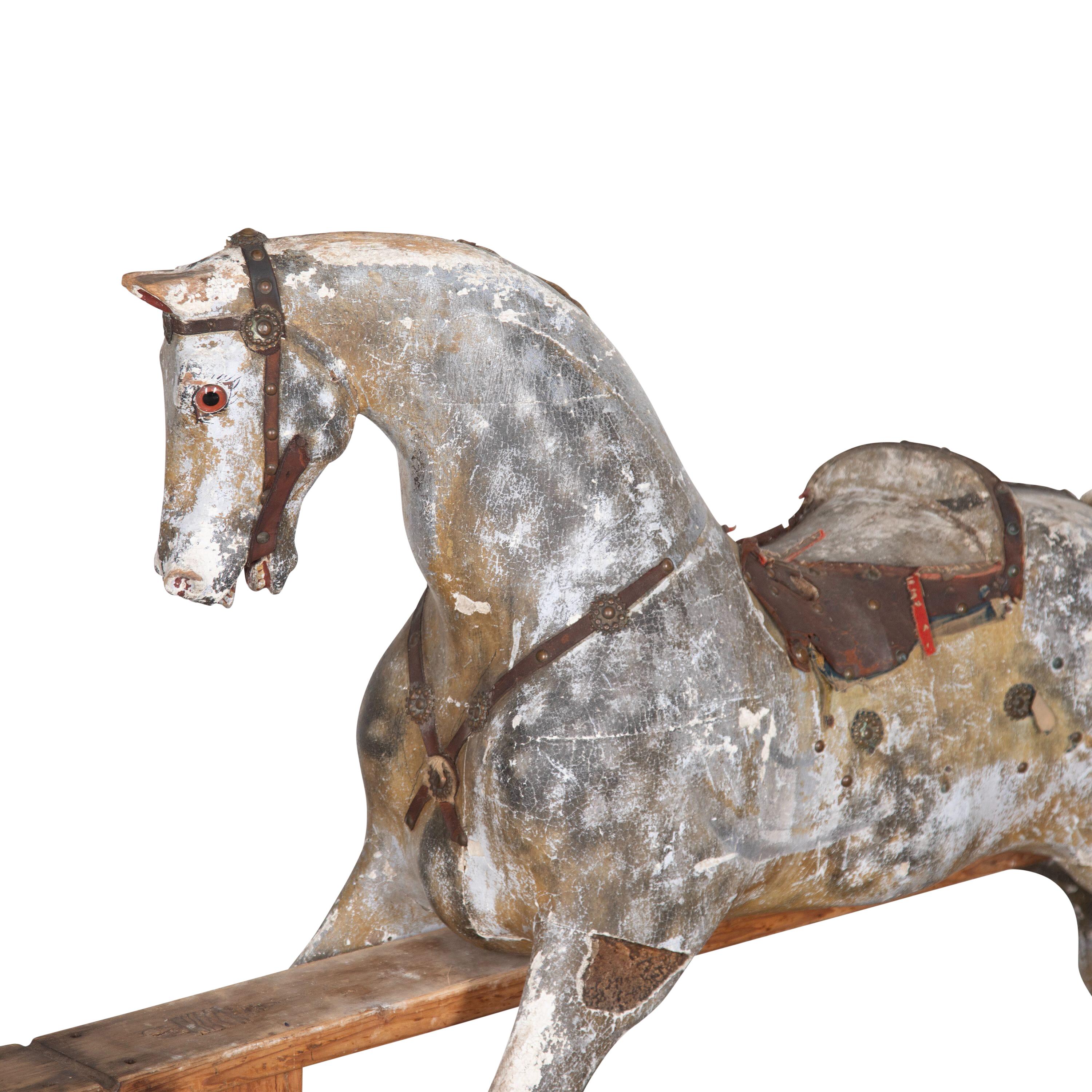 19th Century English Painted Wrought Iron Horse 2