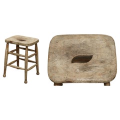 19TH CENTURY ENGLiSH PAINTERS DRAFTSMAN ARTISTS STOOL HANDLE CUT OUT IN THE TOP