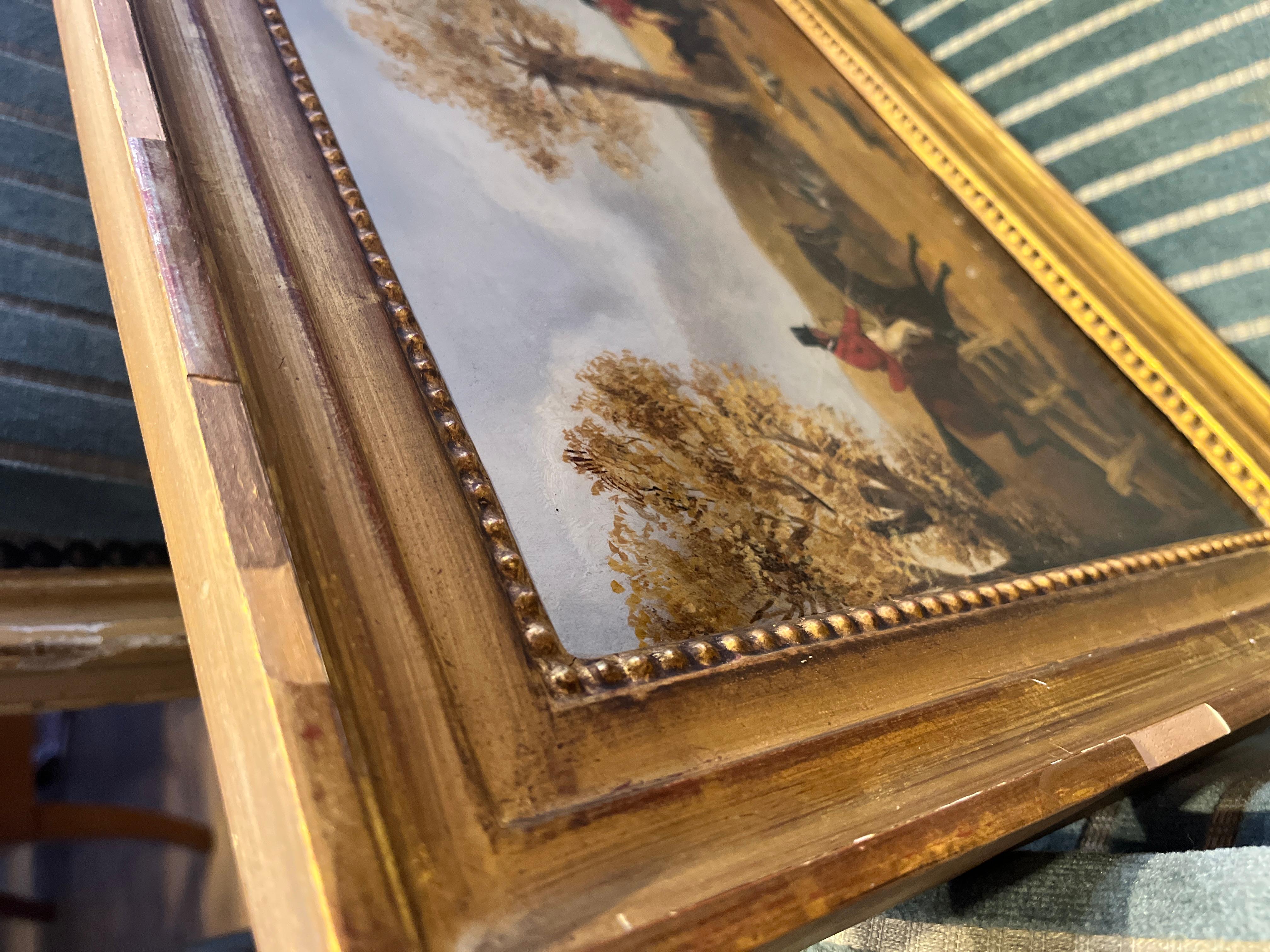 Pintura inglesa del siglo XIX Caza del zorro en Bueno estado para la venta en Scottsdale, AZ