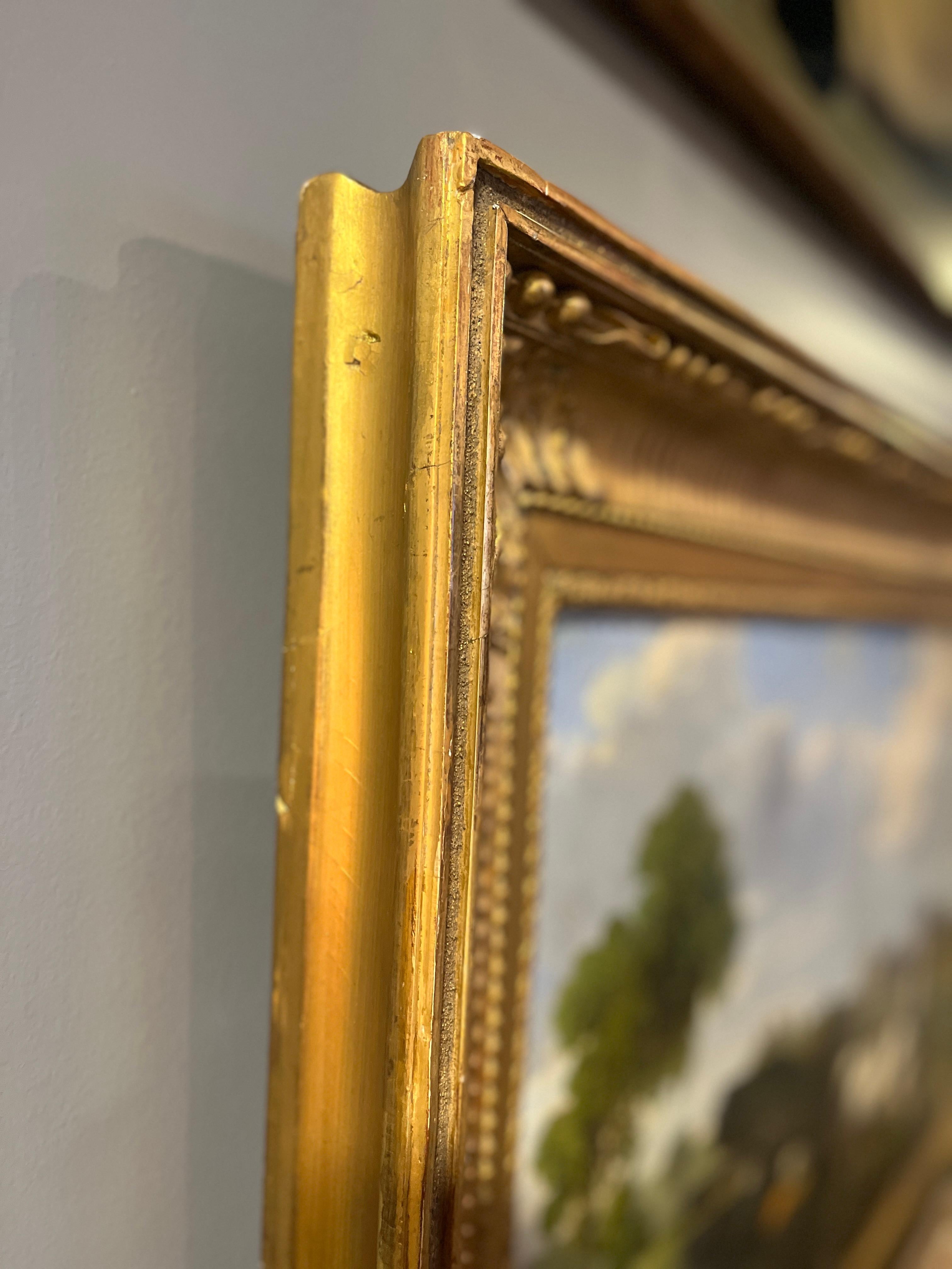 Peinture anglaise du 19e siècle Hitch contre paysage par Tom Drake Bon état - En vente à Scottsdale, AZ