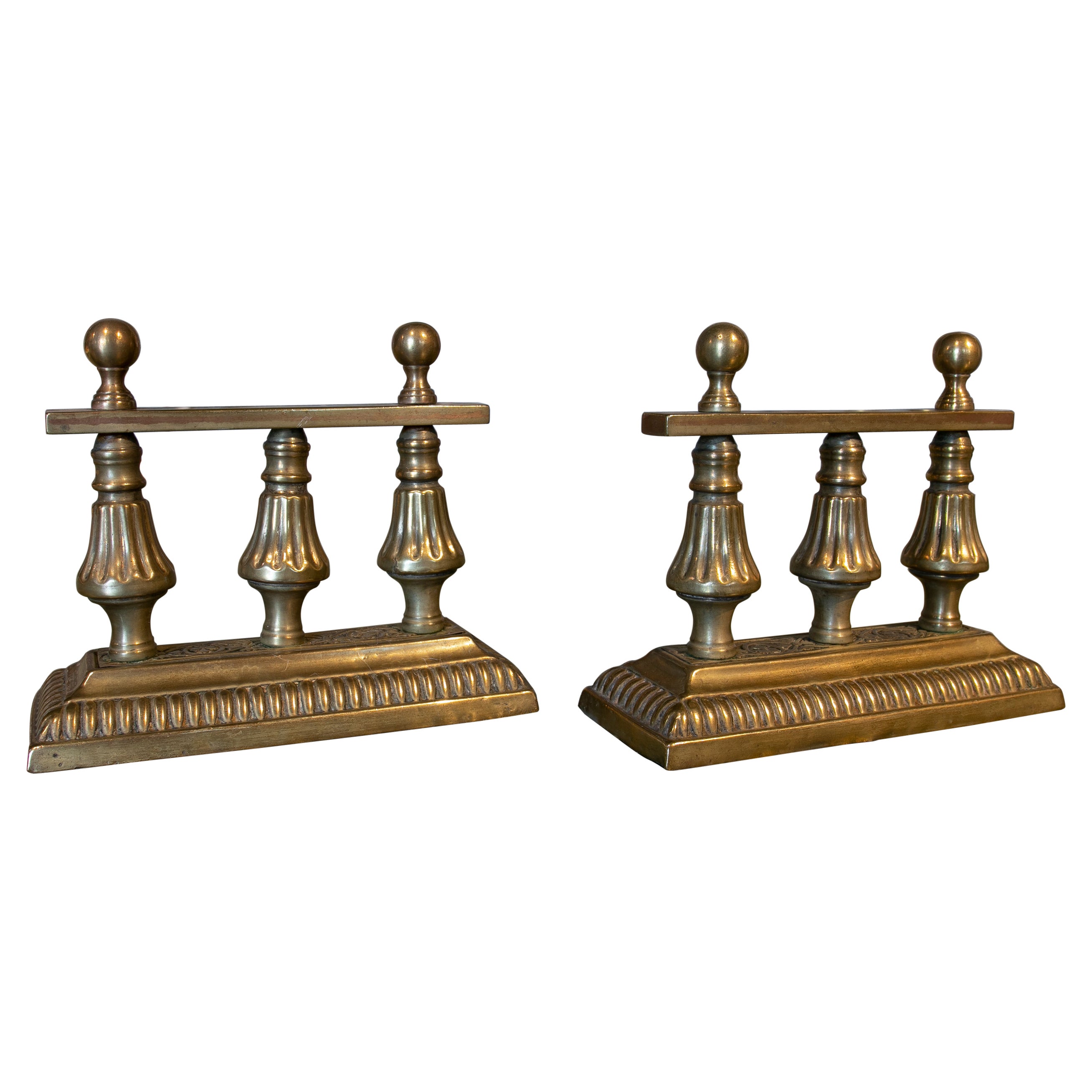 19th Century English Pair of Bronze Morels