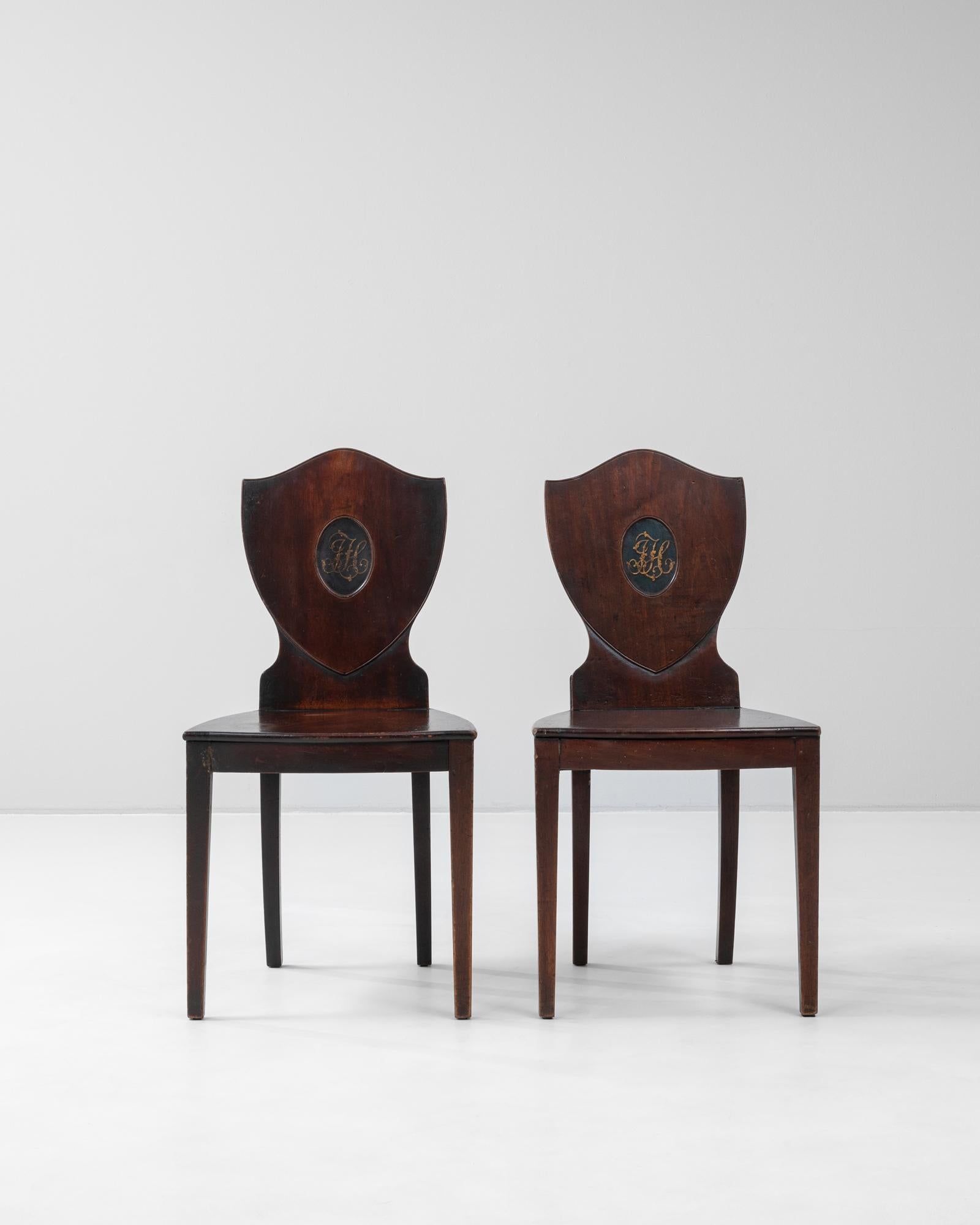Wood 19th Century English Pair Of Chairs For Sale