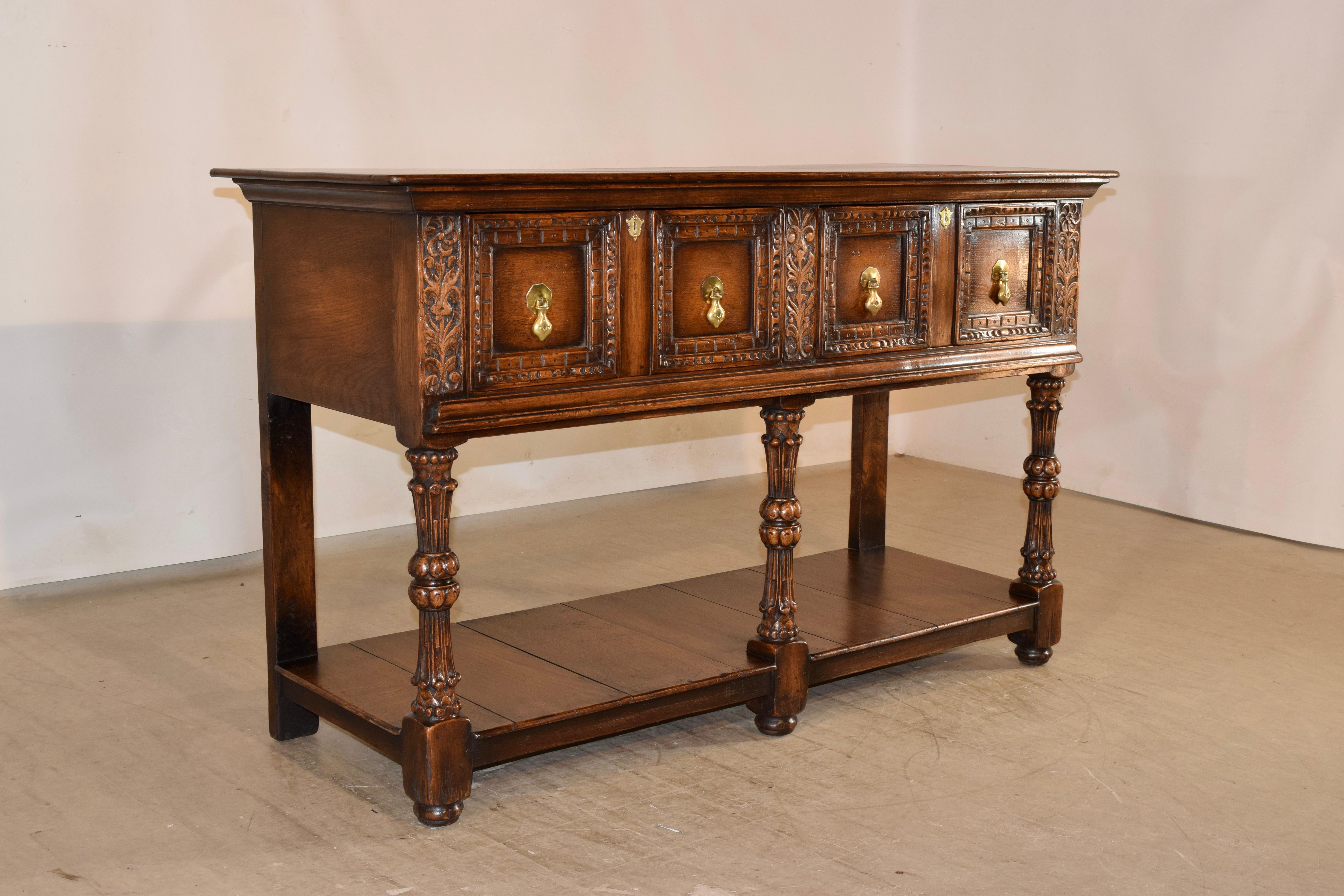 Victorian 19th Century English Paneled Sideboard For Sale
