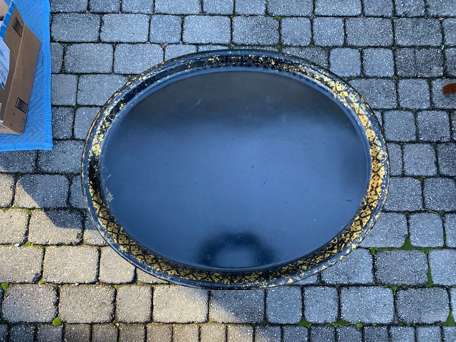 19th Century English Papier-Mâché Tray on Stand by Thomas Illidge, Marked 2