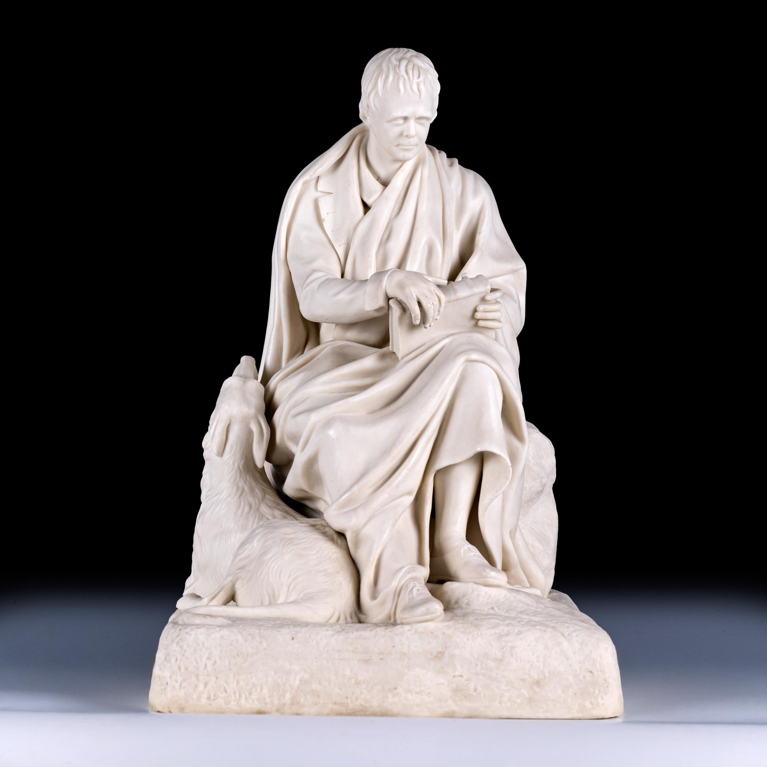 Victorian 19th Century English Parian Group Of Sir Walter Scott By Copeland Signed J.Steel For Sale