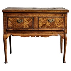 19th Century English Parquetry Oak Low Boy Side Table