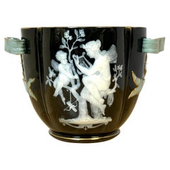 19th Century English Pâte-sur-pâte Allegorical Cache Pot, by George Jones