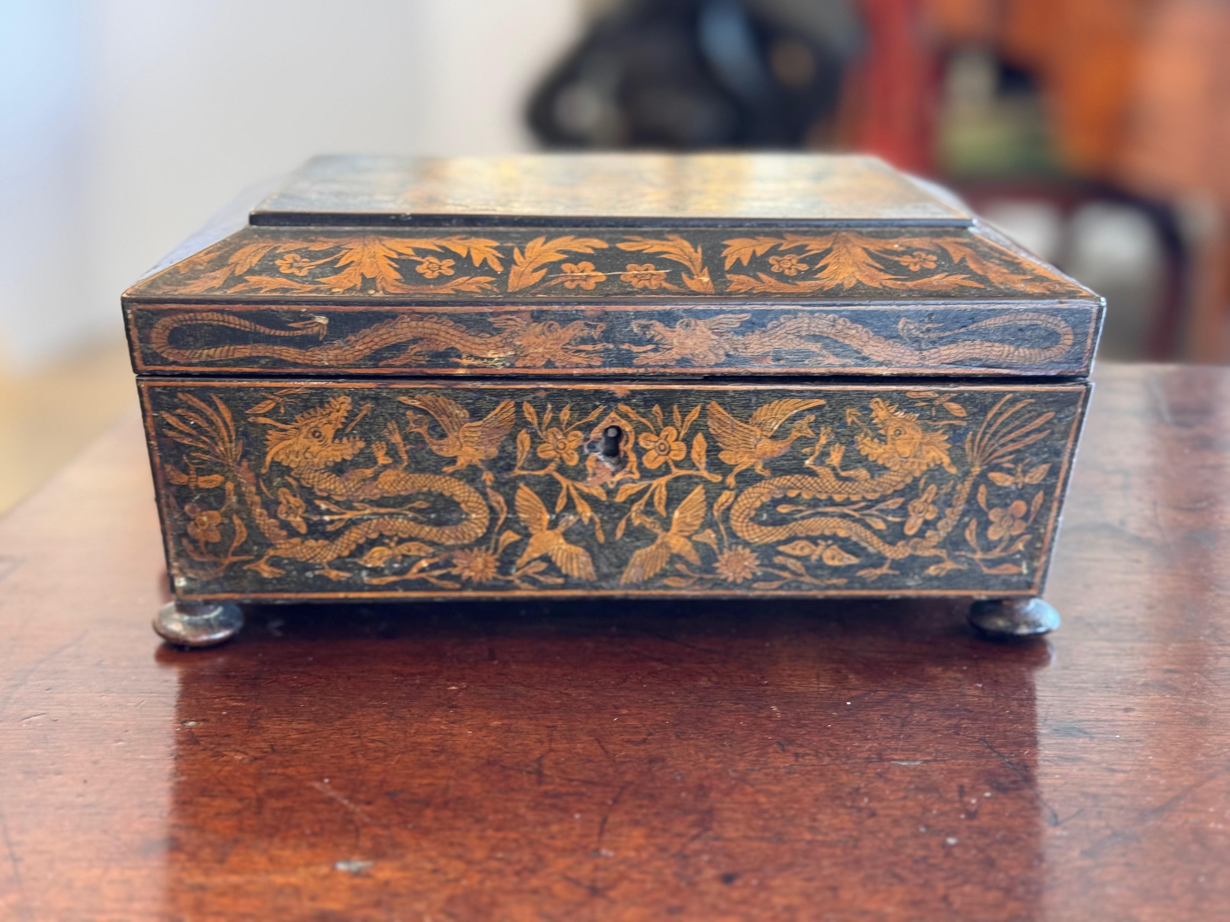 British 19th Century English Penwork Box For Sale