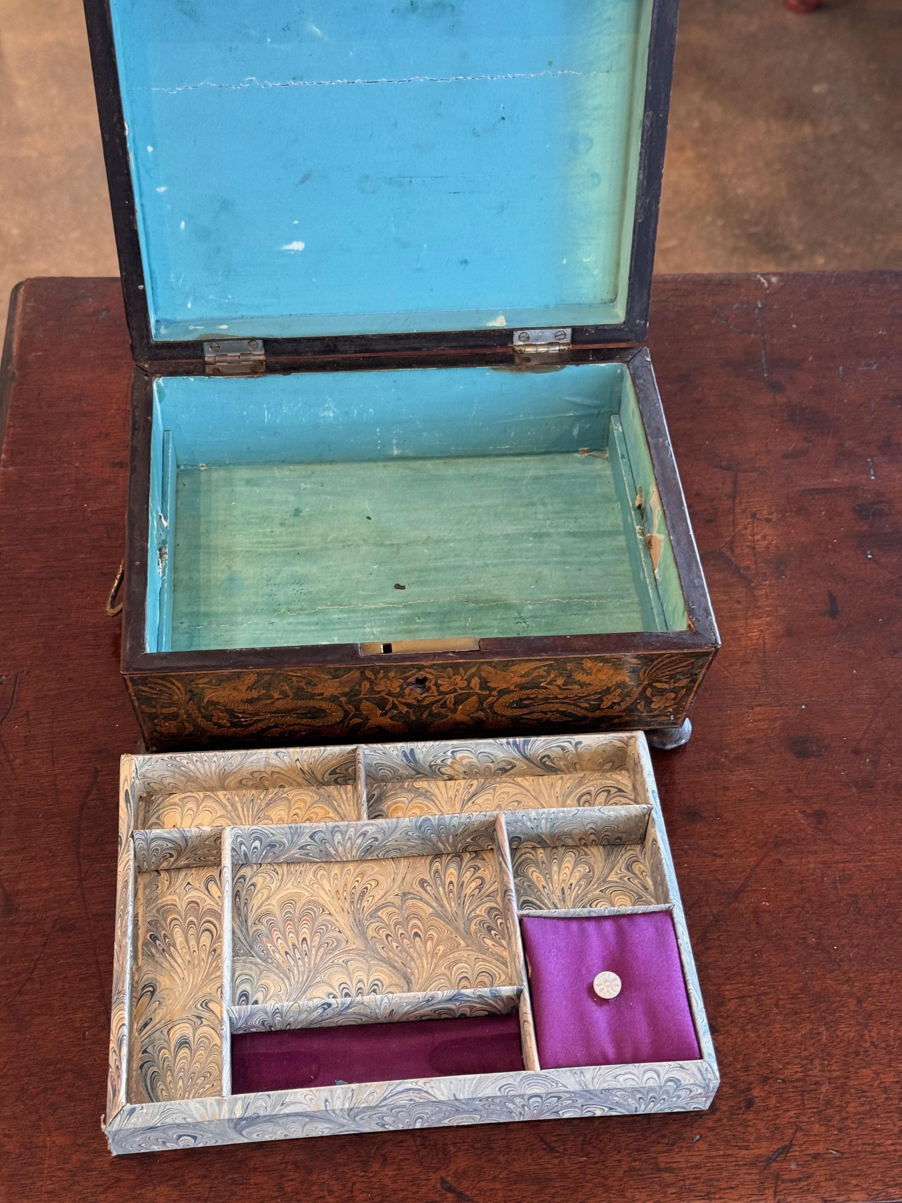 Paper 19th Century English Penwork Box For Sale