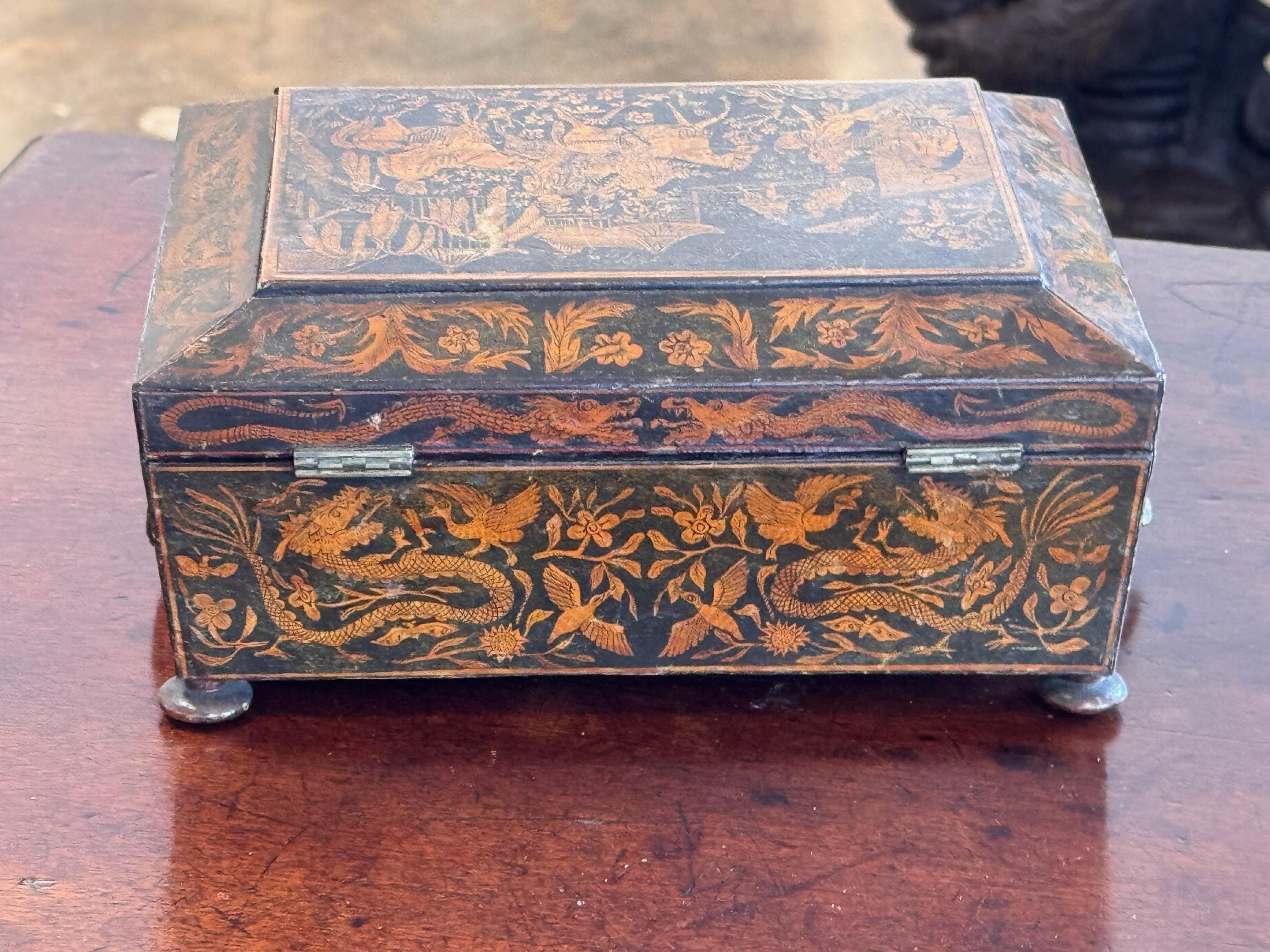 19th Century English Penwork Box For Sale 3