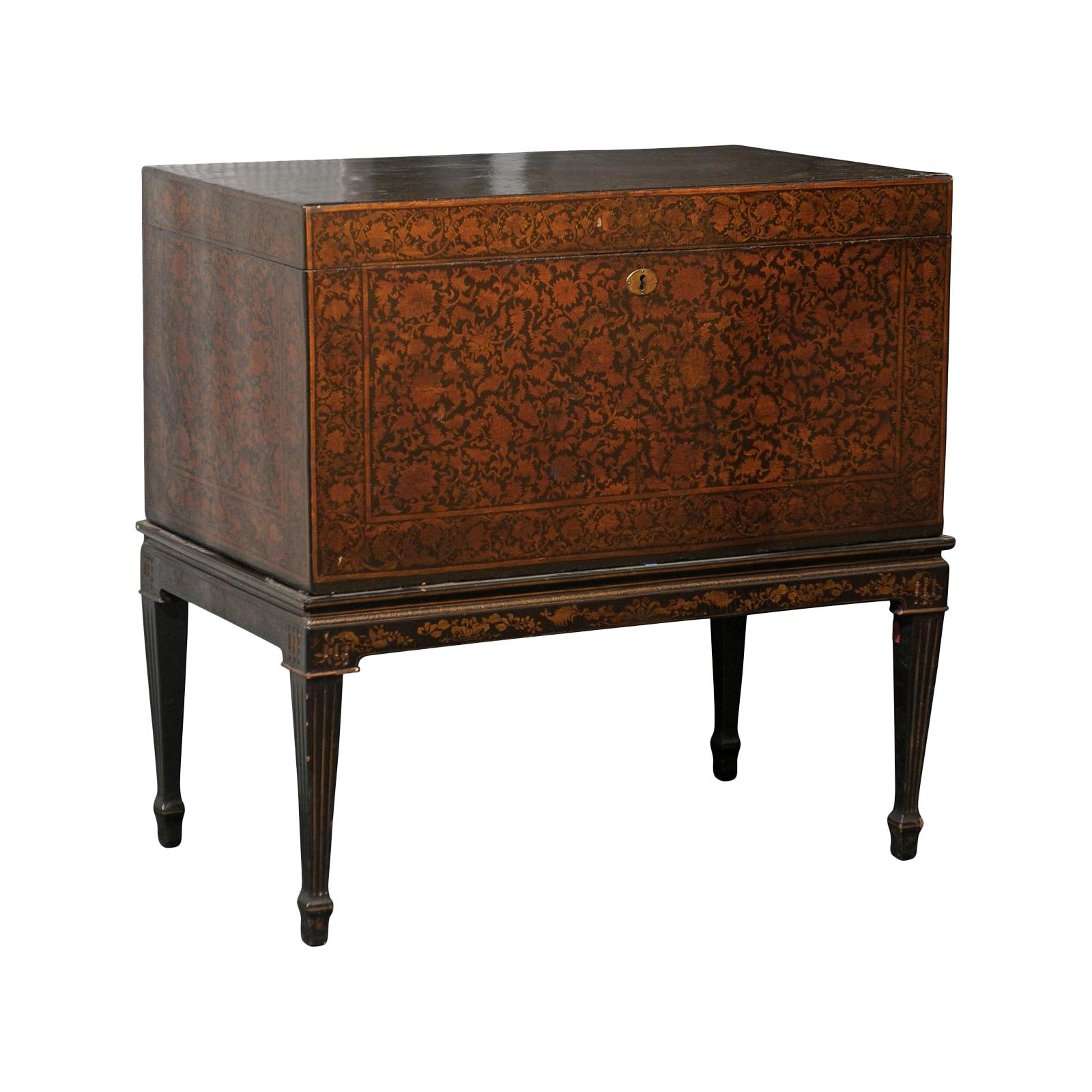 19th Century English Penwork Coffer Trunk