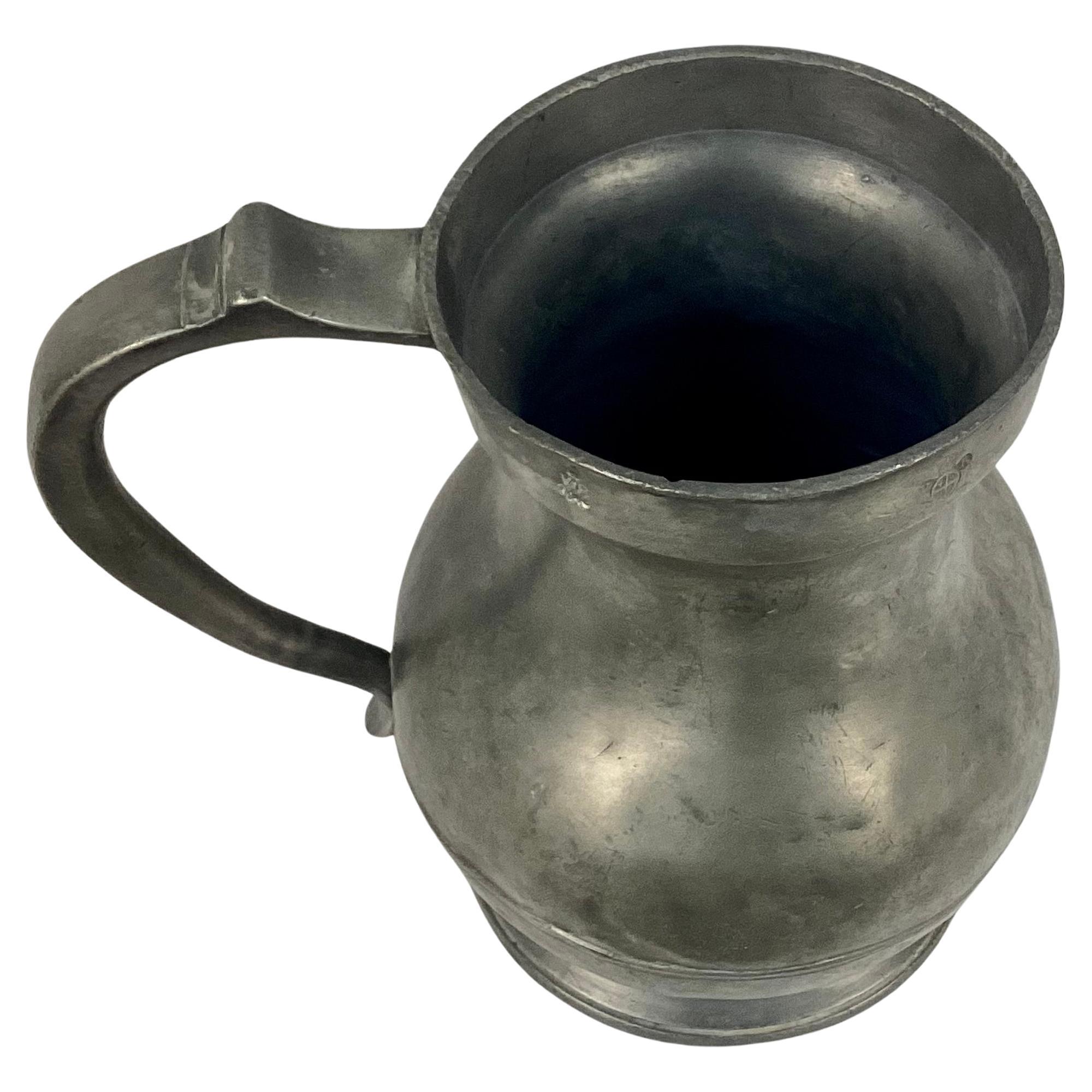 19th Century English Pewter Gallon Measuring Pitcher For Sale 1