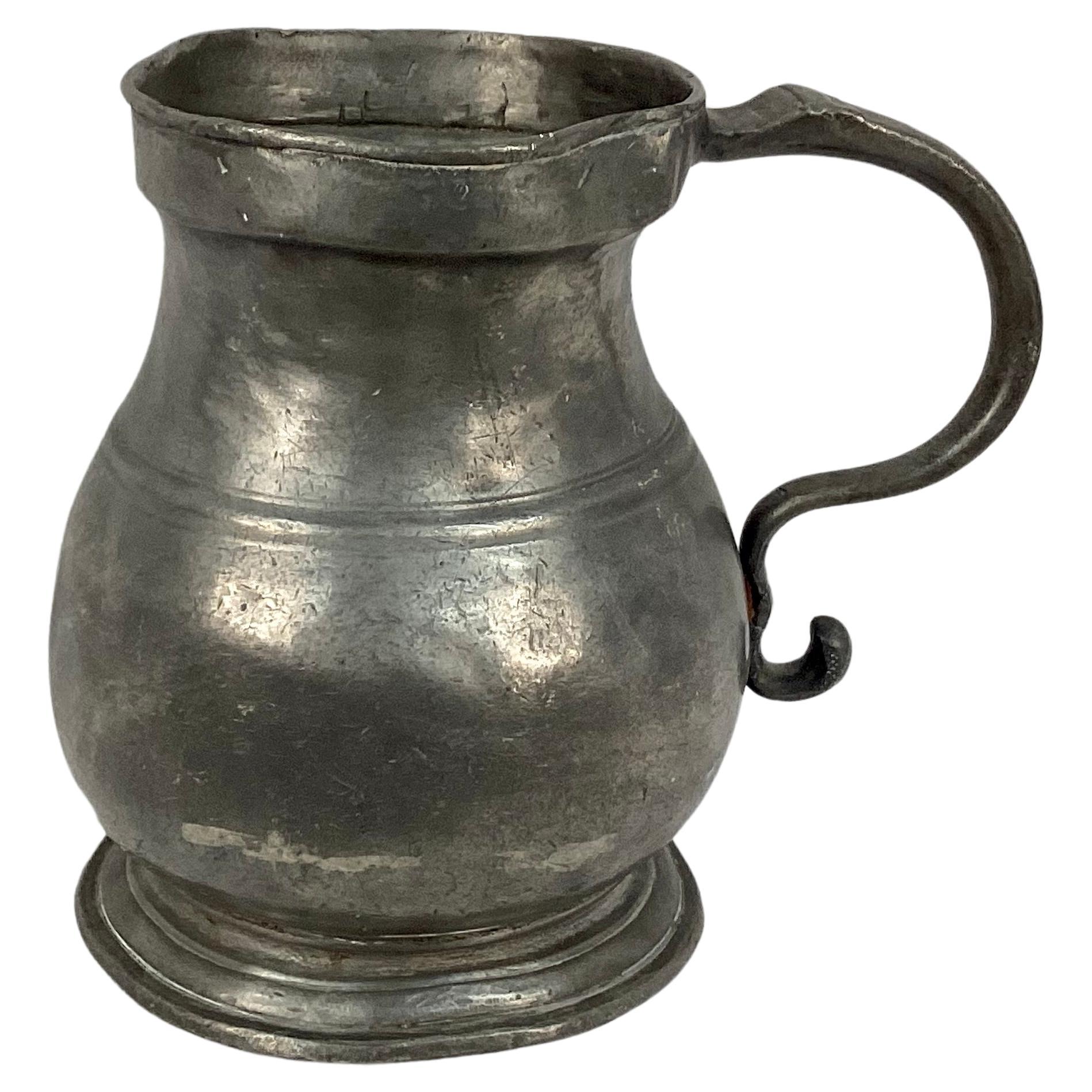 19th Century English Pewter Pitcher