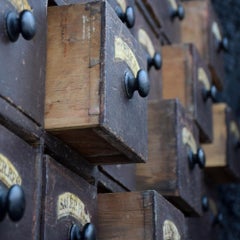 19th Century English Pharmacy Draws
