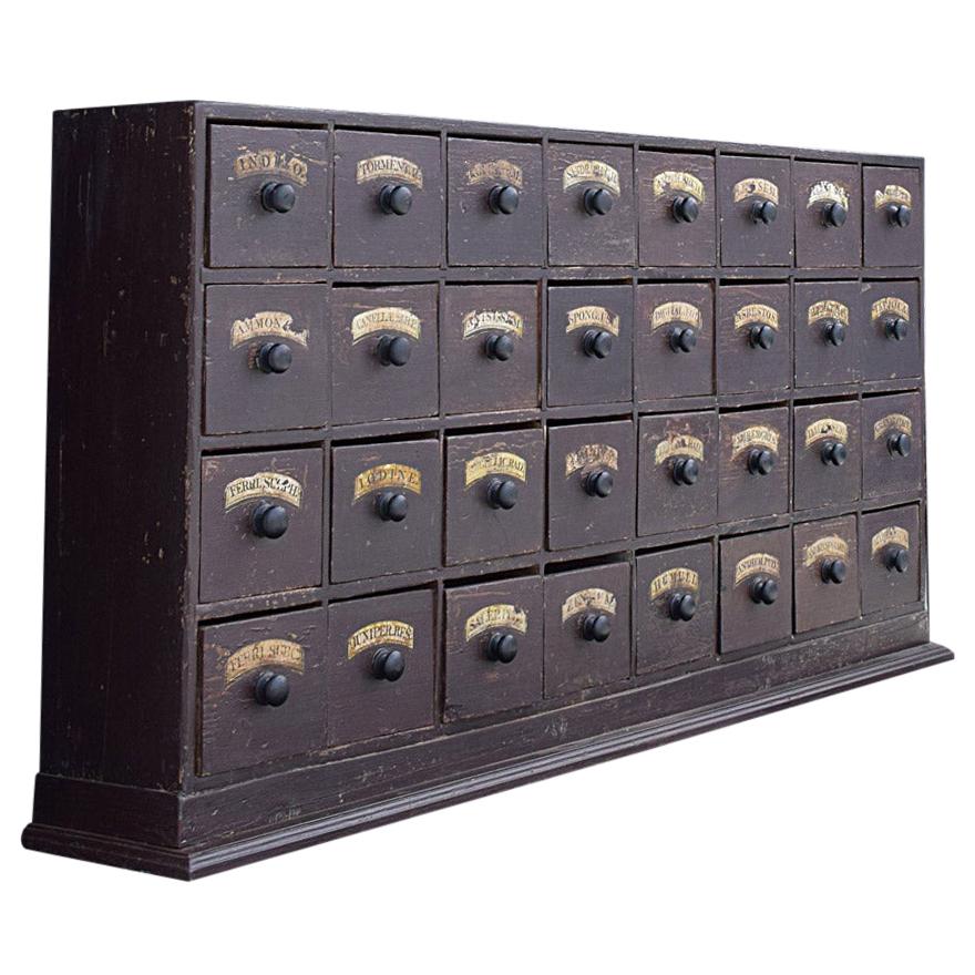 19th Century English Pharmacy Draws