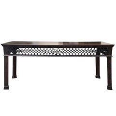 19th Century English Pierced Fretwork Mahogany Serving Table