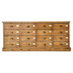 19th Century English Pine 16-Drawer Sorting Cabinet