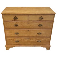 Antique 19th Century English Pine 5-Drawer Chest