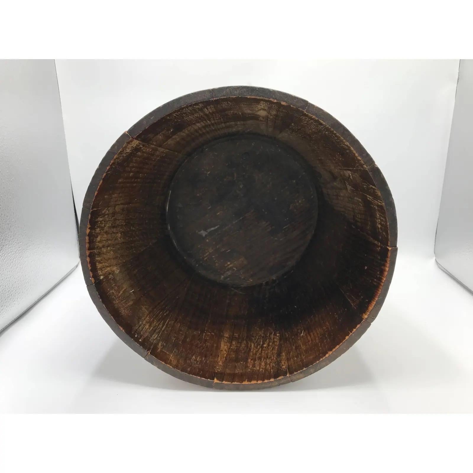 Cache pot en pin anglais du 19ème siècle avec collier en laiton Bon état - En vente à Richmond, VA