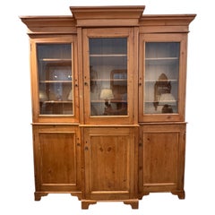 19th Century English Pine Breakfront Bookcase