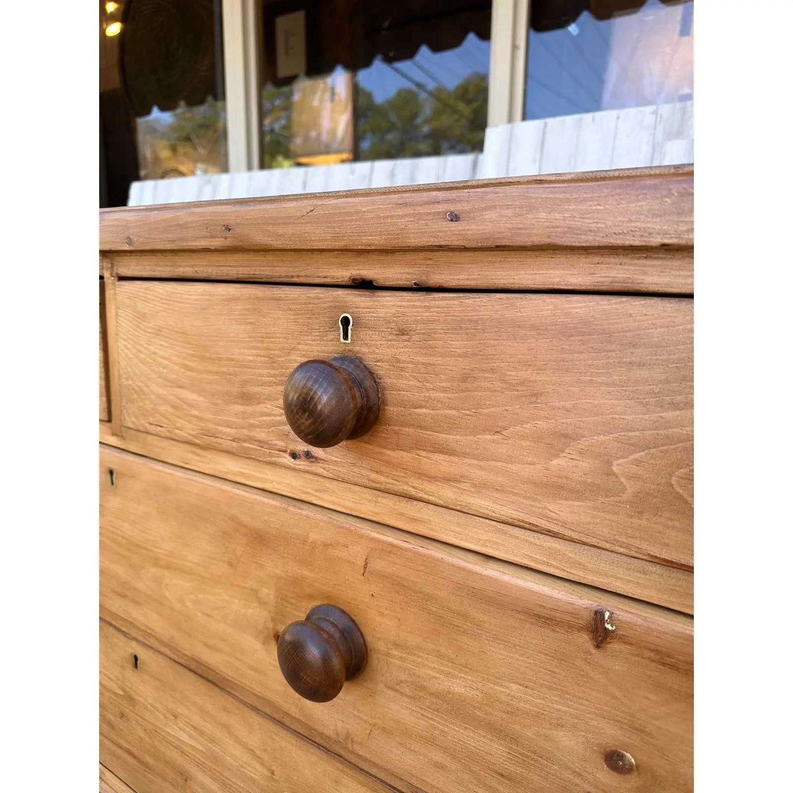 19th Century English Pine Chest For Sale 5