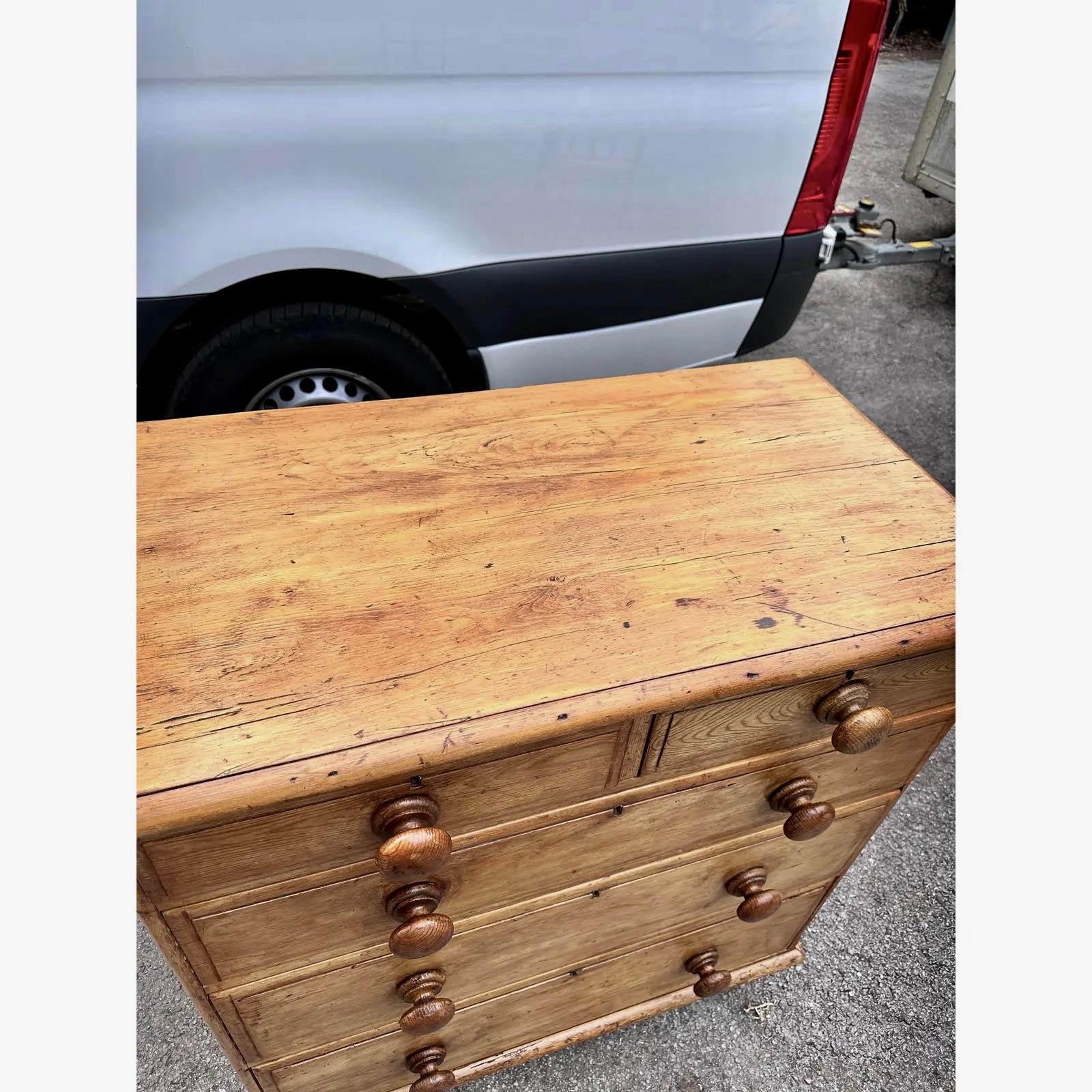 19th Century English Pine Chest For Sale 4
