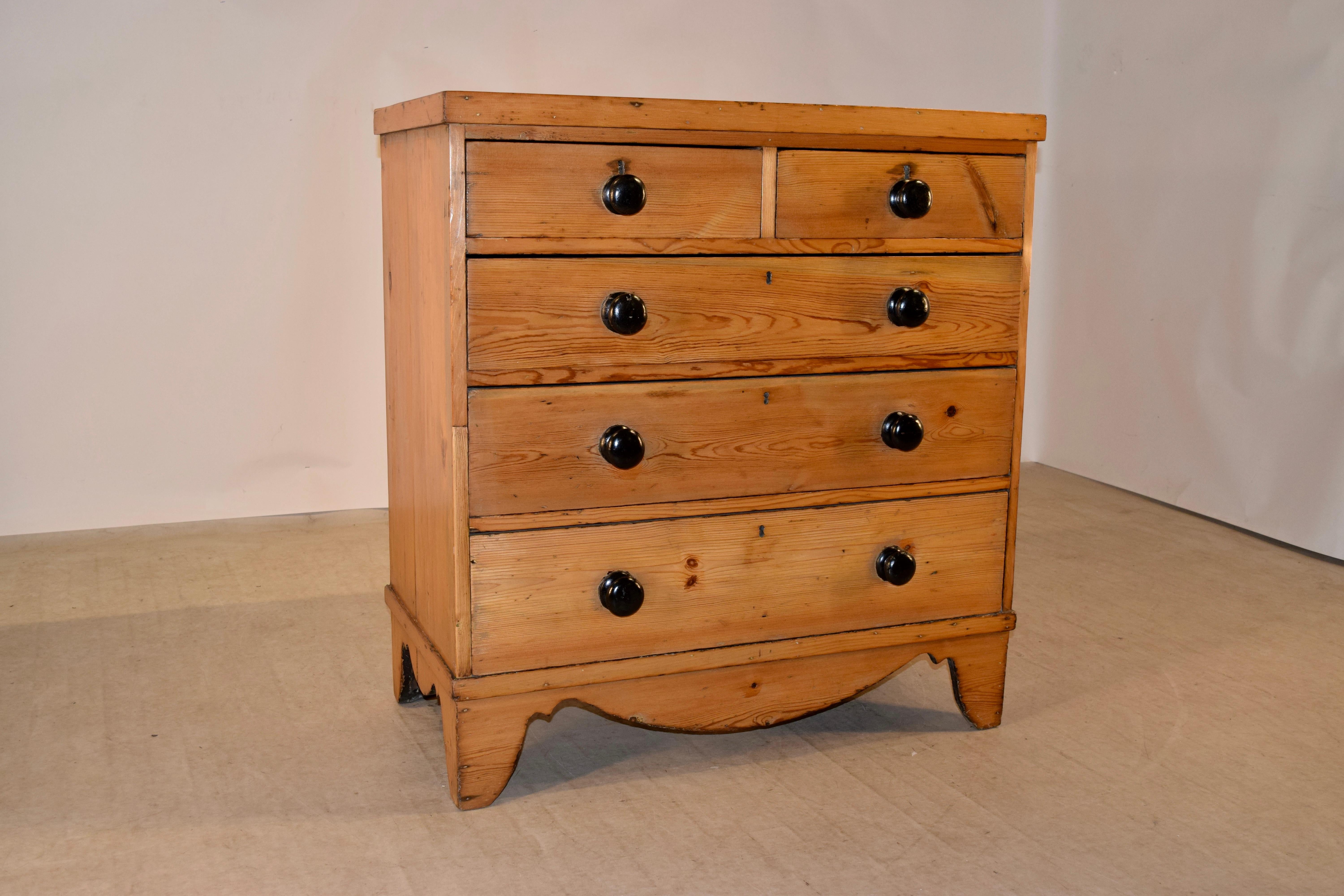 19th Century English Pine Chest In Good Condition In High Point, NC