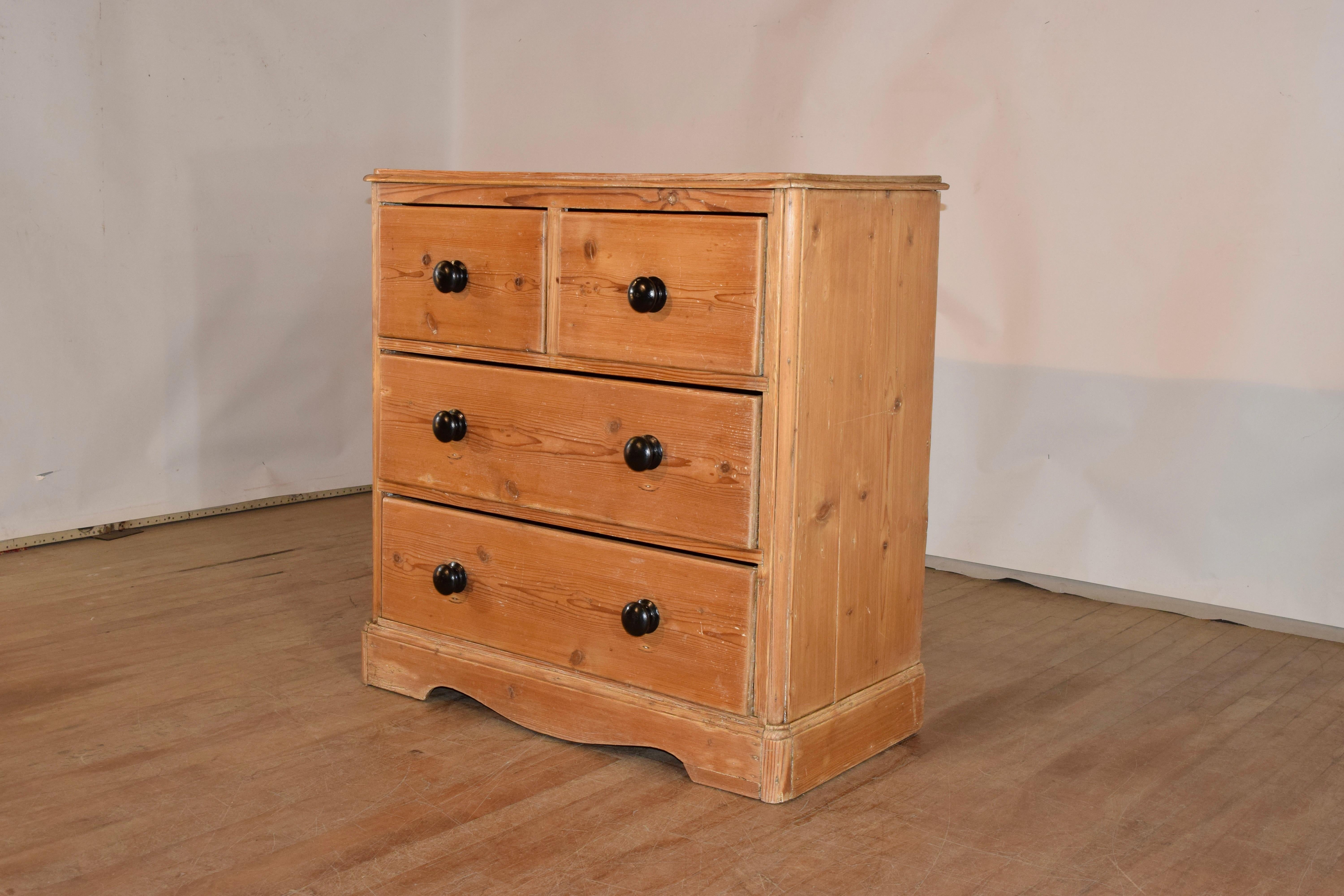 Victorian 19th Century English Pine Chest For Sale