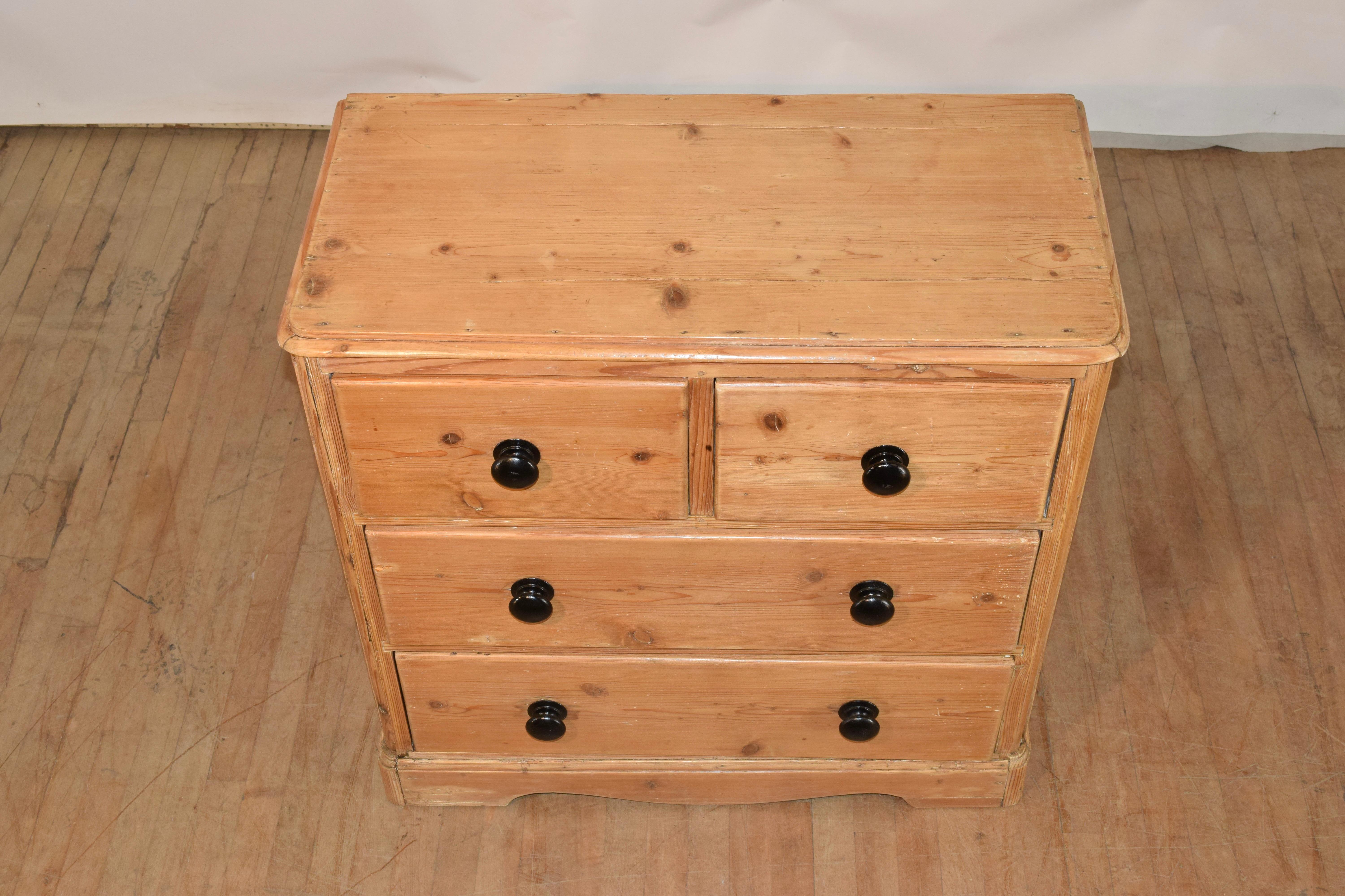 19th Century English Pine Chest For Sale 1