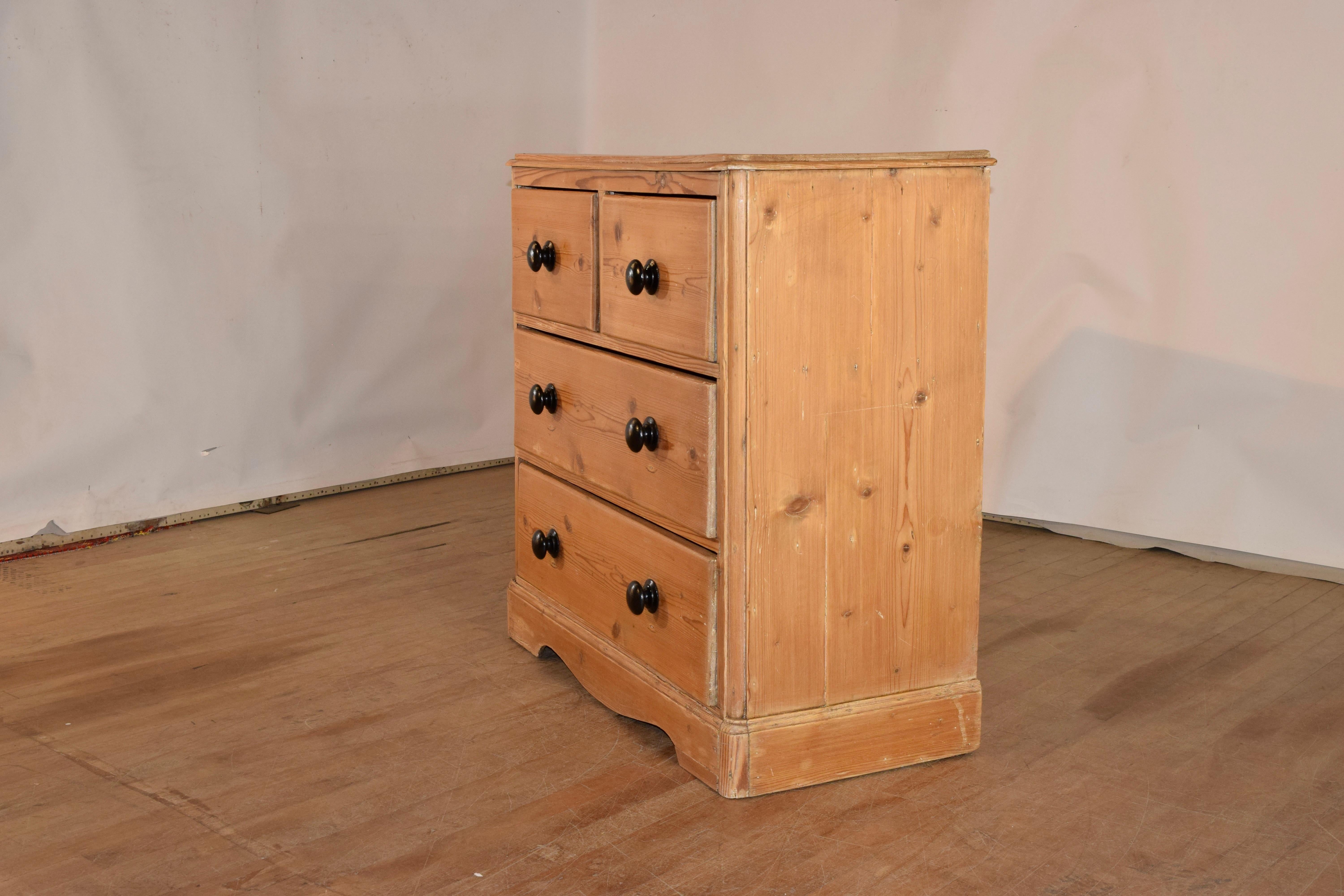 19th Century English Pine Chest For Sale 3