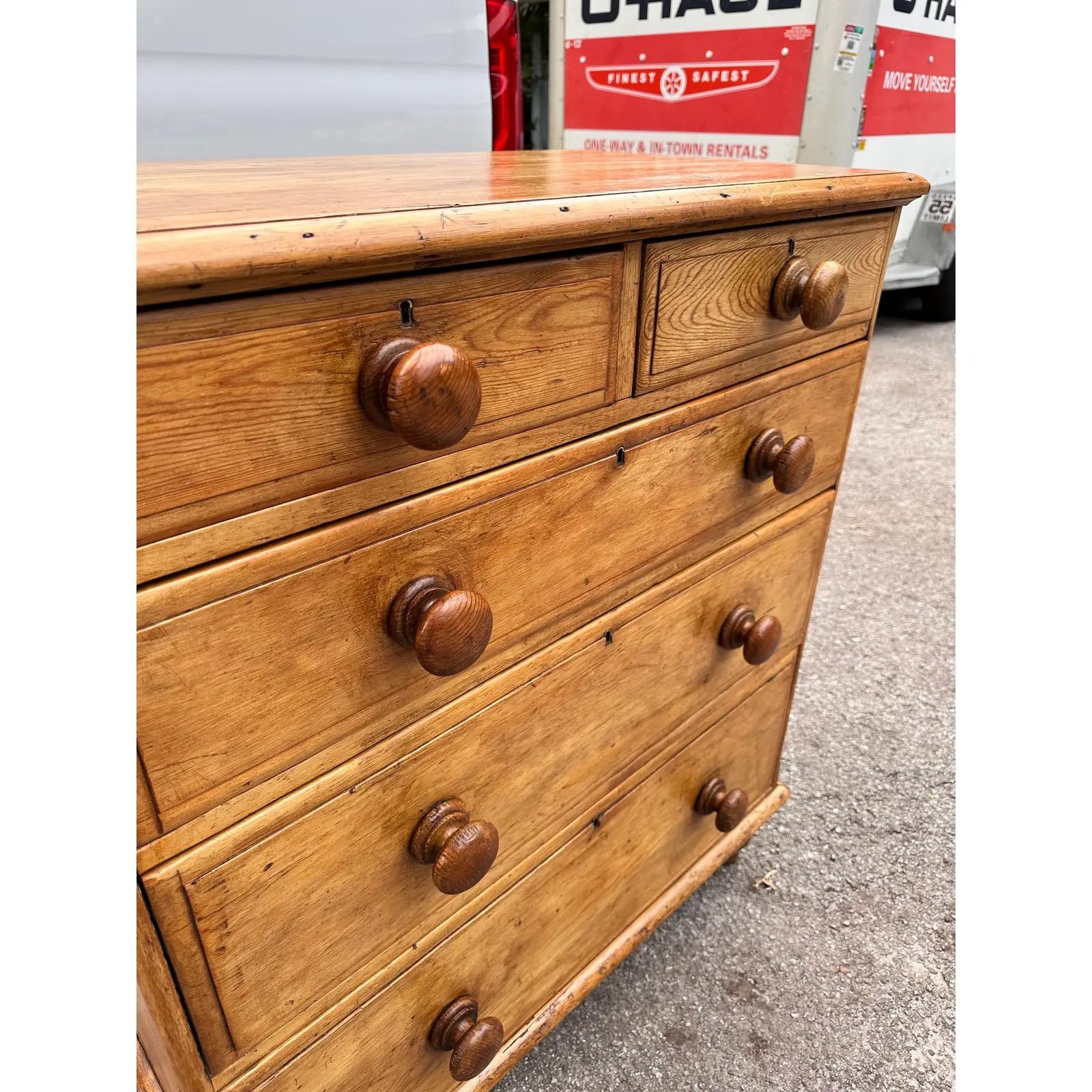 19th Century English Pine Chest For Sale 3