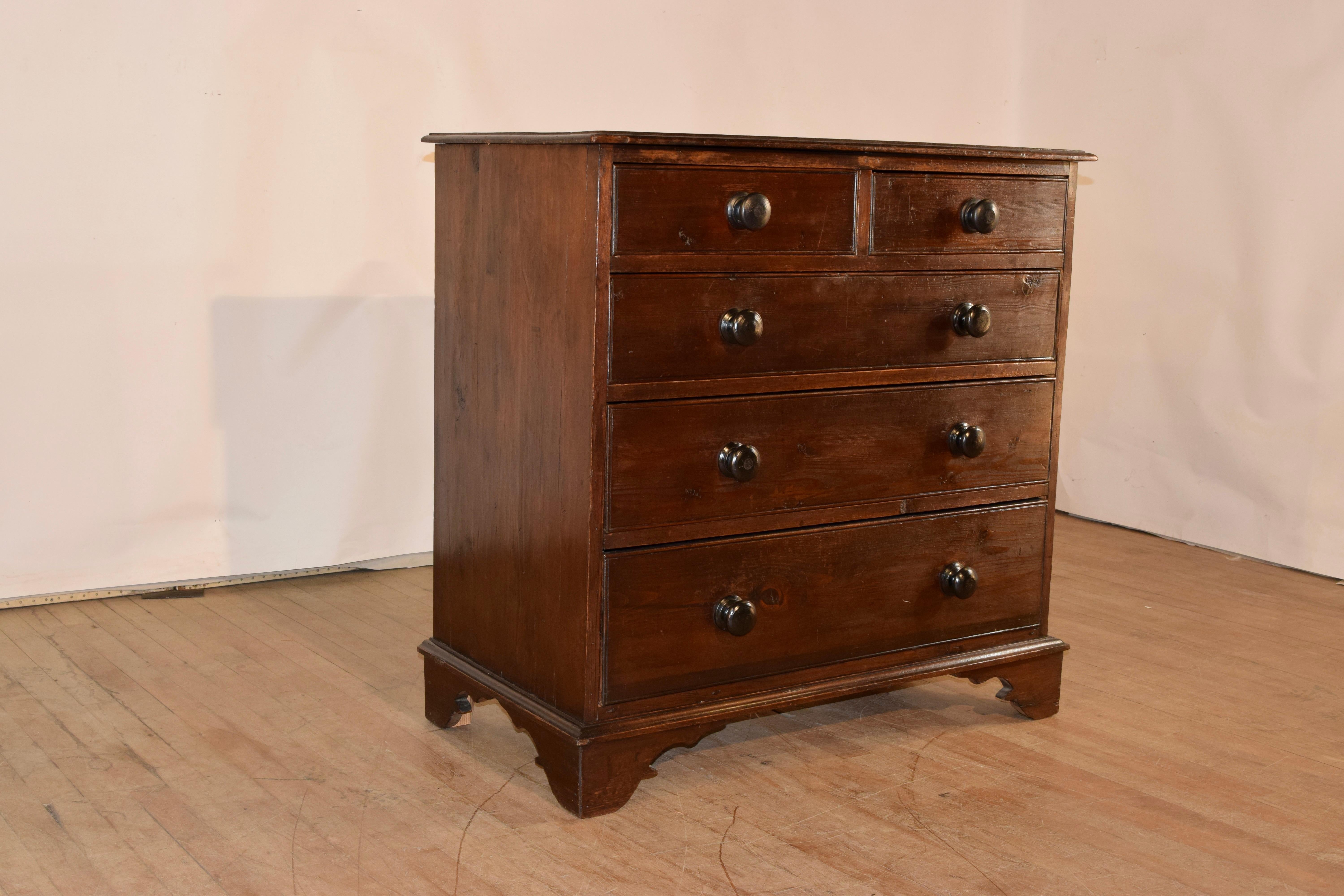 19th Century English Pine Chest of Drawers In Good Condition In High Point, NC