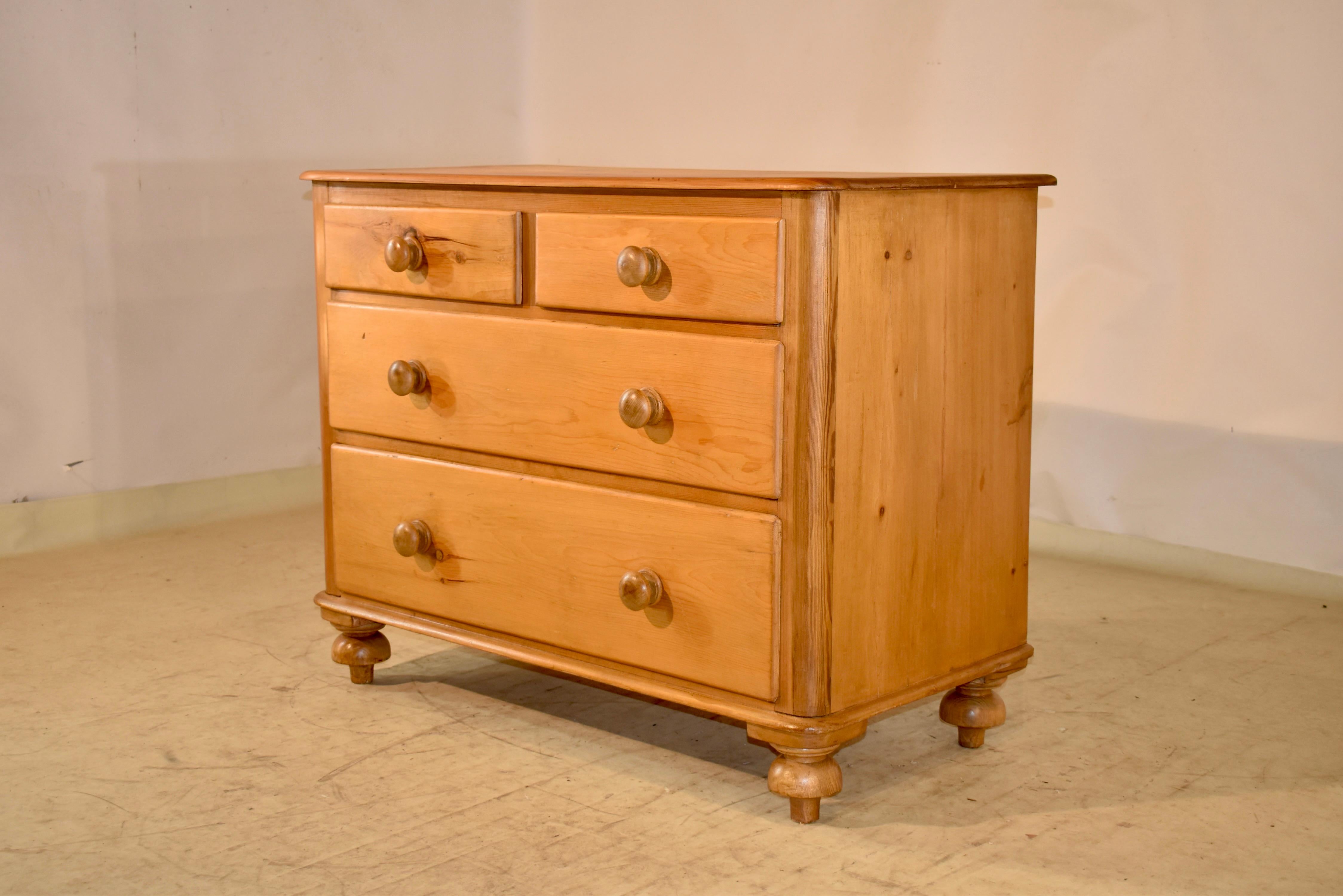 19th Century English Pine Chest of Drawers In Good Condition For Sale In High Point, NC