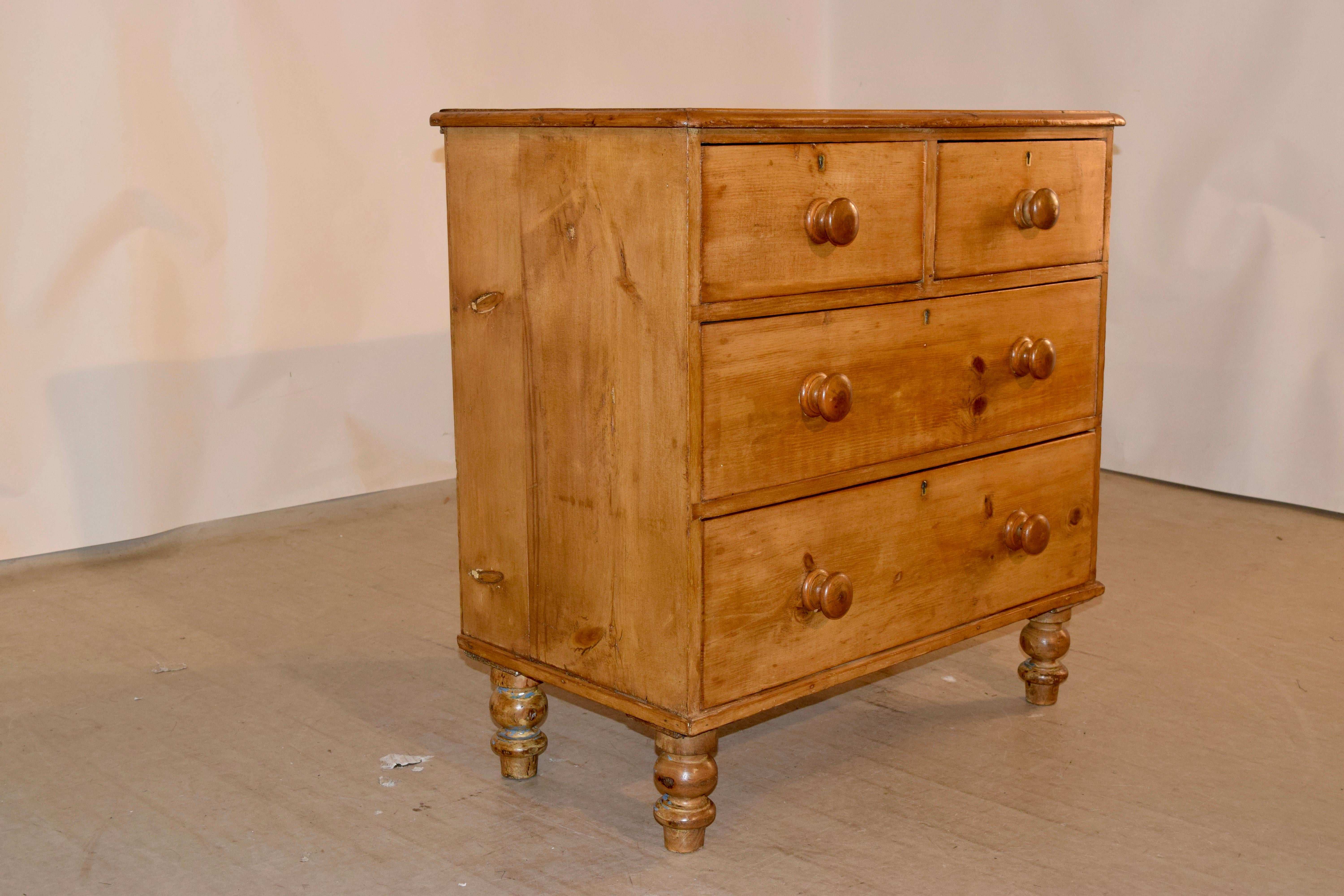 19th Century English Pine Chest of Drawers 3