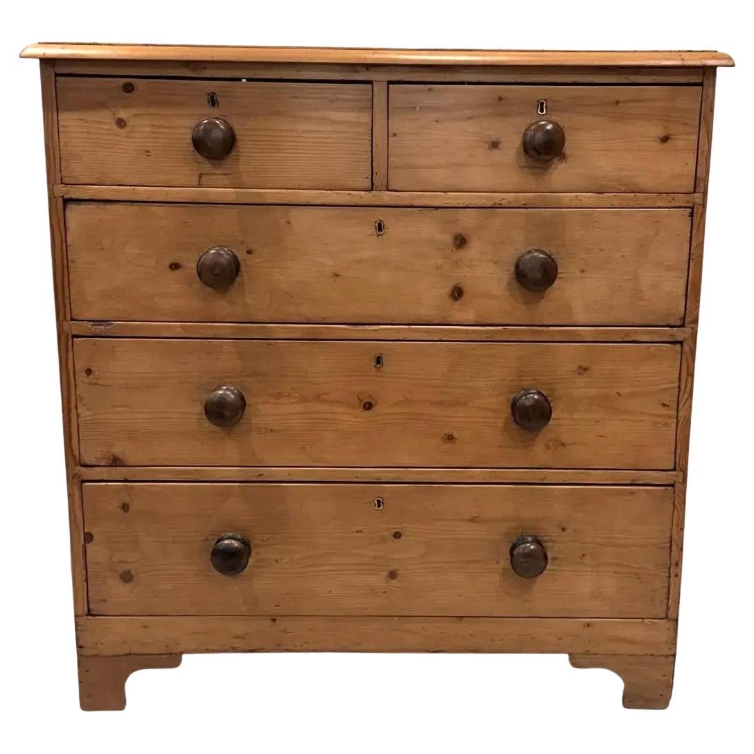 19th Century English Pine Chest of Drawers