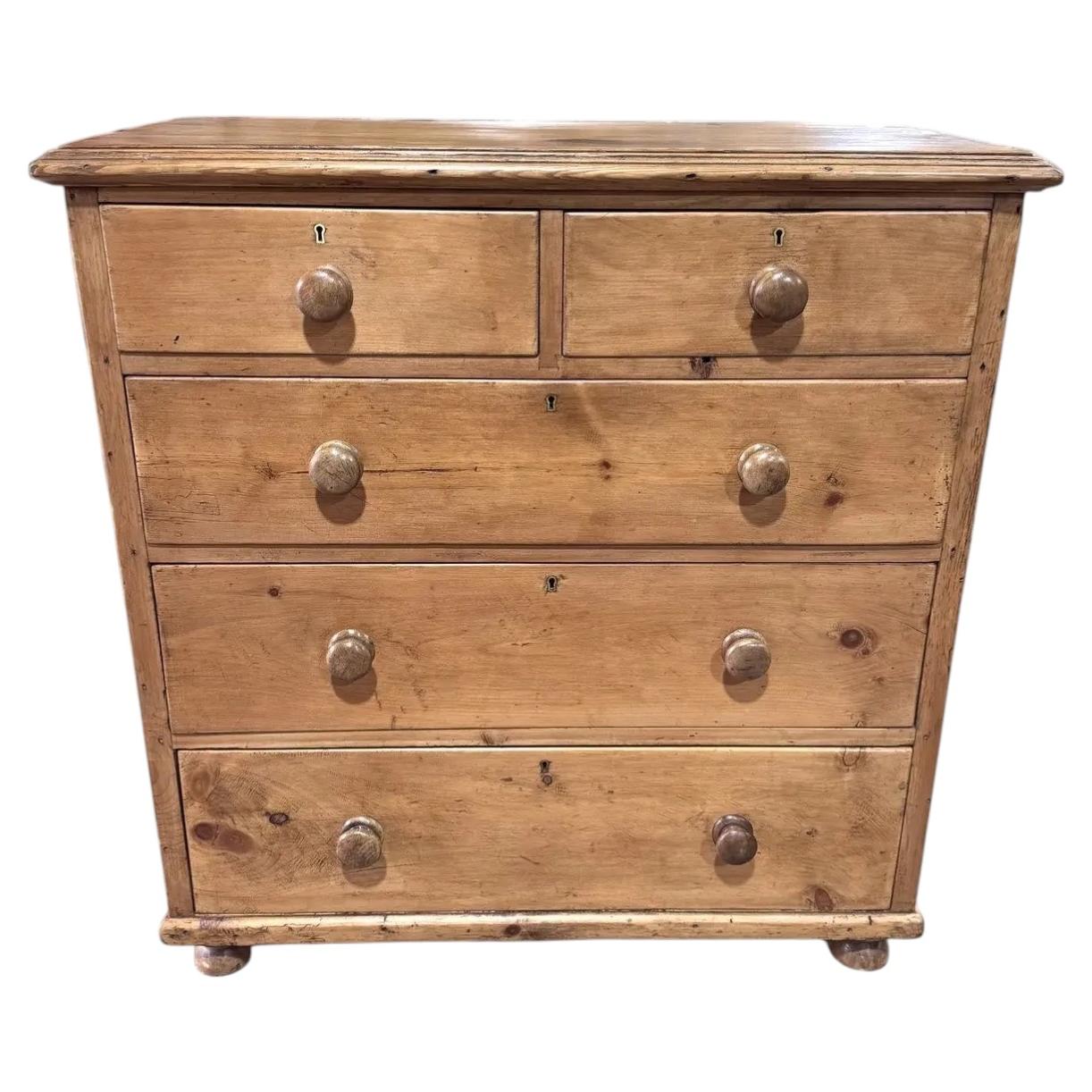 19th Century English Pine Chest of Drawers